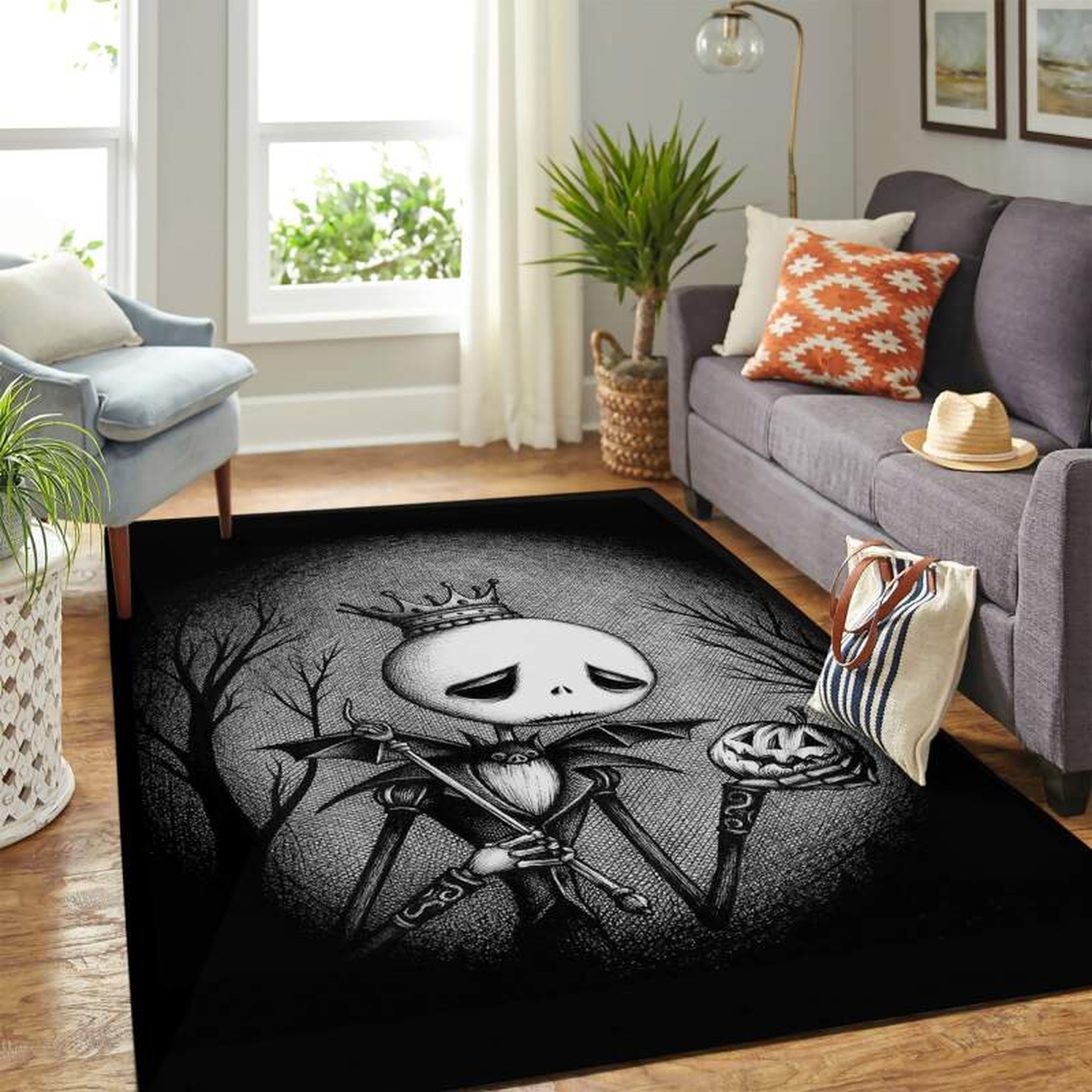 Jack Skellington Sad Carpet Rug - Unique Anime Apparel for Fans