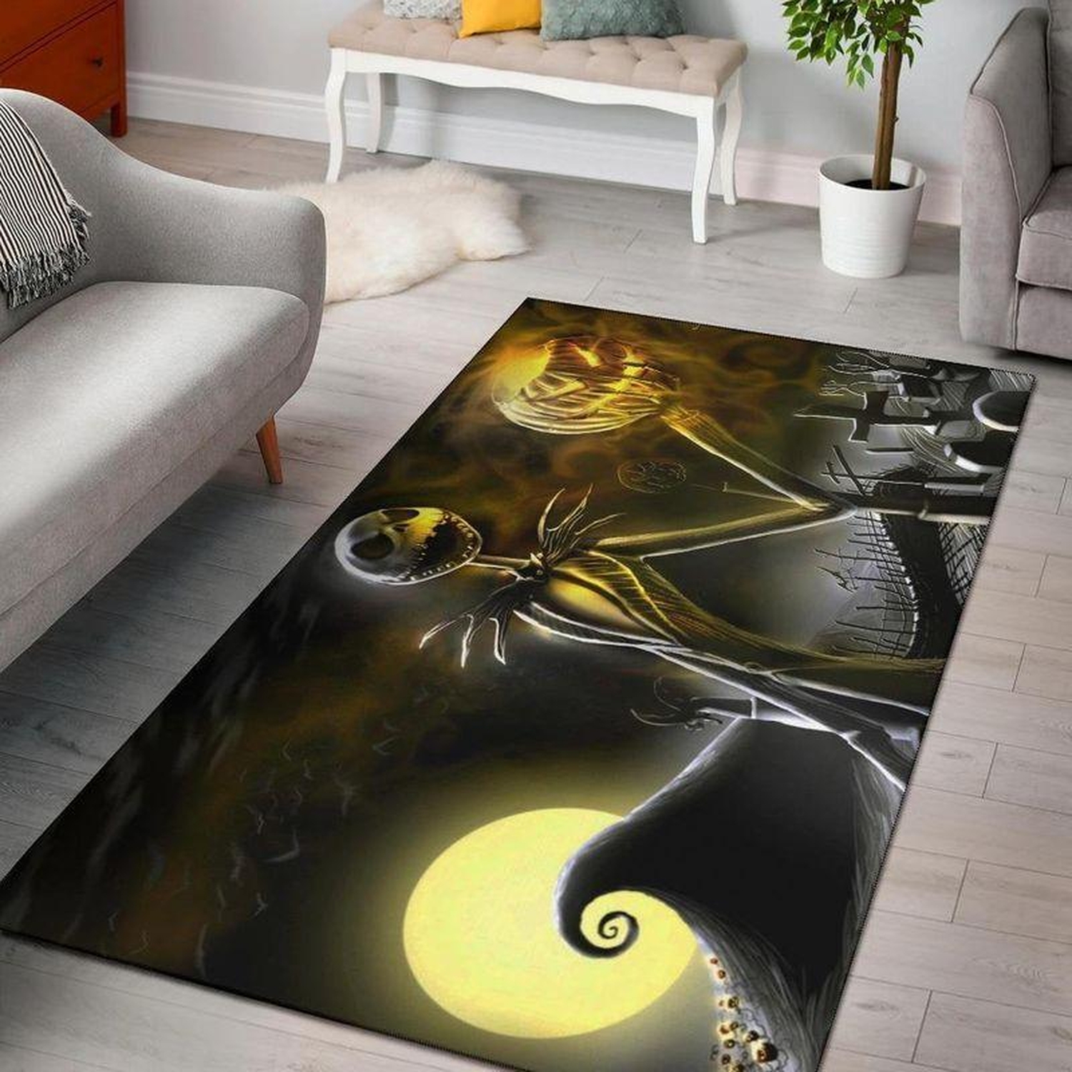 Jack Skellington The Pumpkin King Area Rug - Unique Anime Apparel for Fans