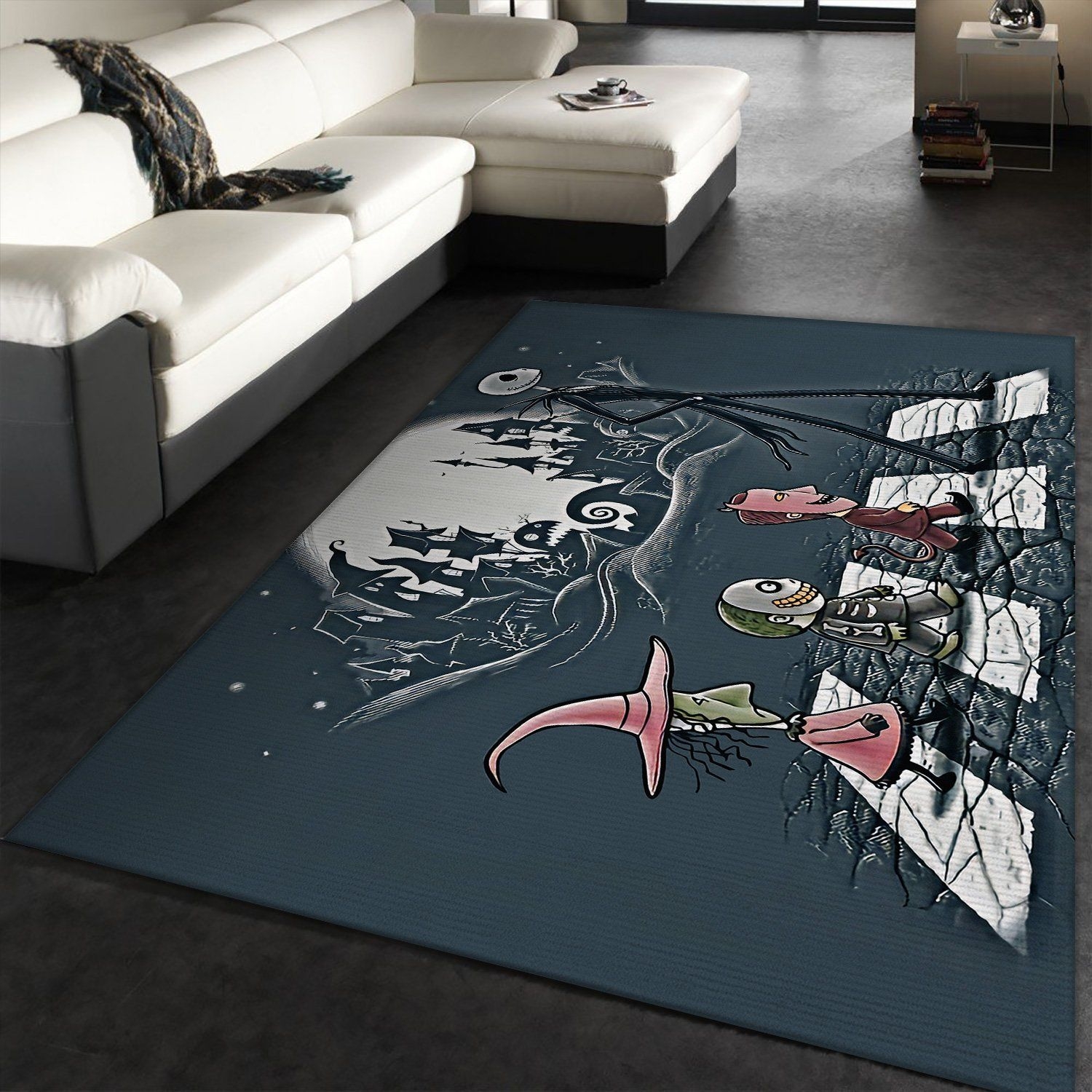 Jack Skellington Walking The Street Rug - Unique Anime Apparel for Fans