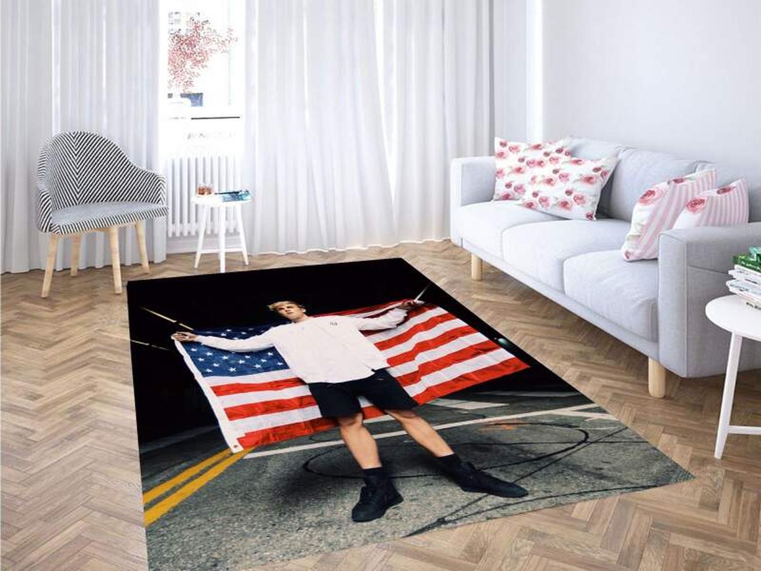 Jake Paul Usa Flag Carpet Rug - Unique Anime Apparel for Fans