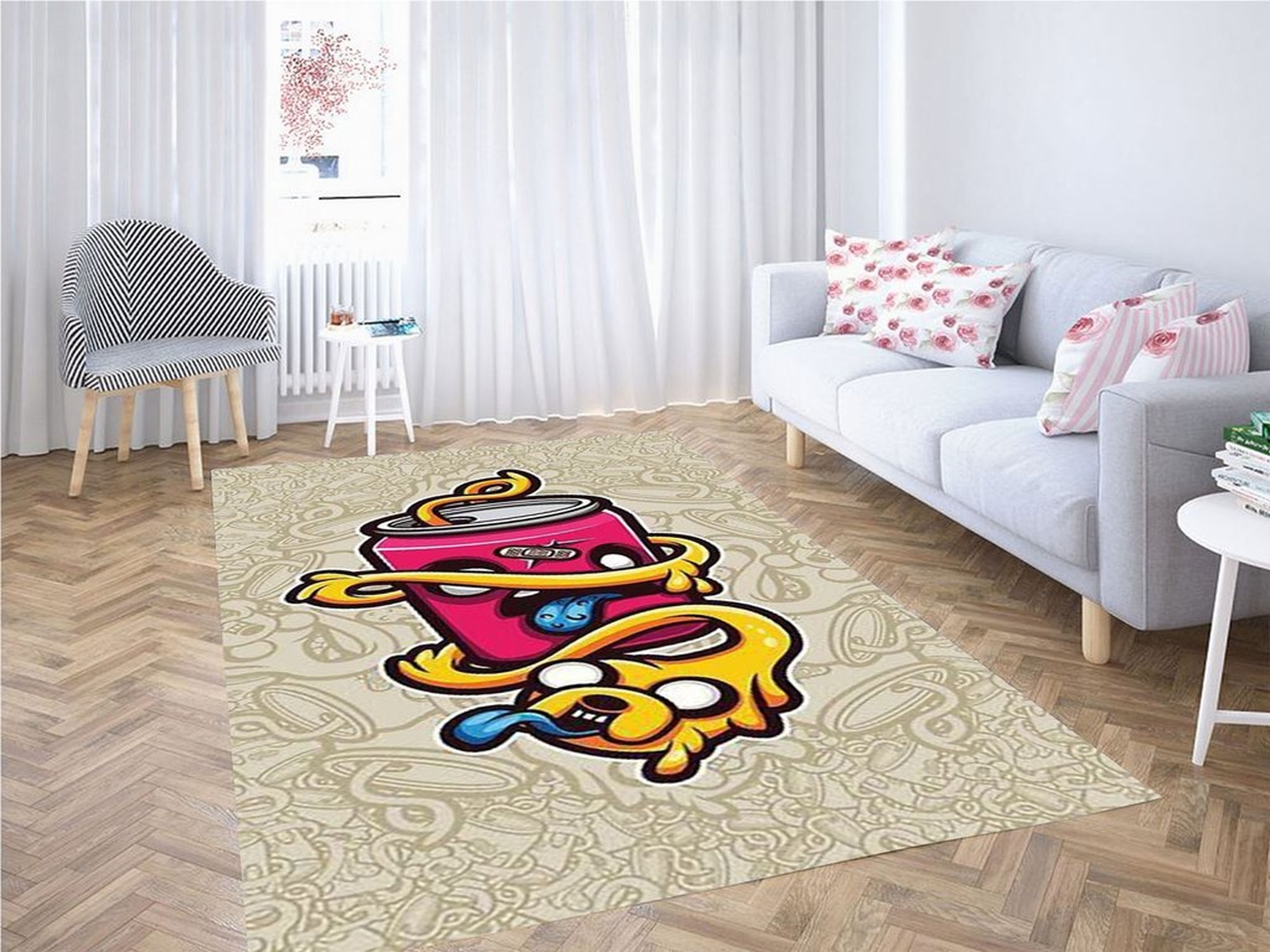 Jake The Dog Wallpaper Living Room Modern Carpet Rug - Unique Anime Apparel for Fans