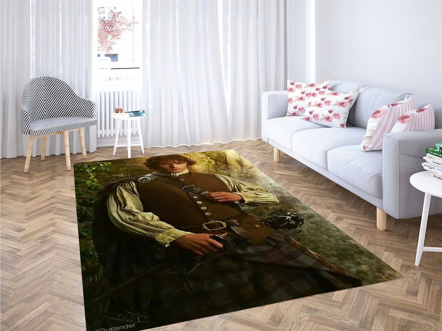Jamie Fraser Outlander Starz Series Living Room Modern Carpet Rug - Unique Anime Apparel for Fans