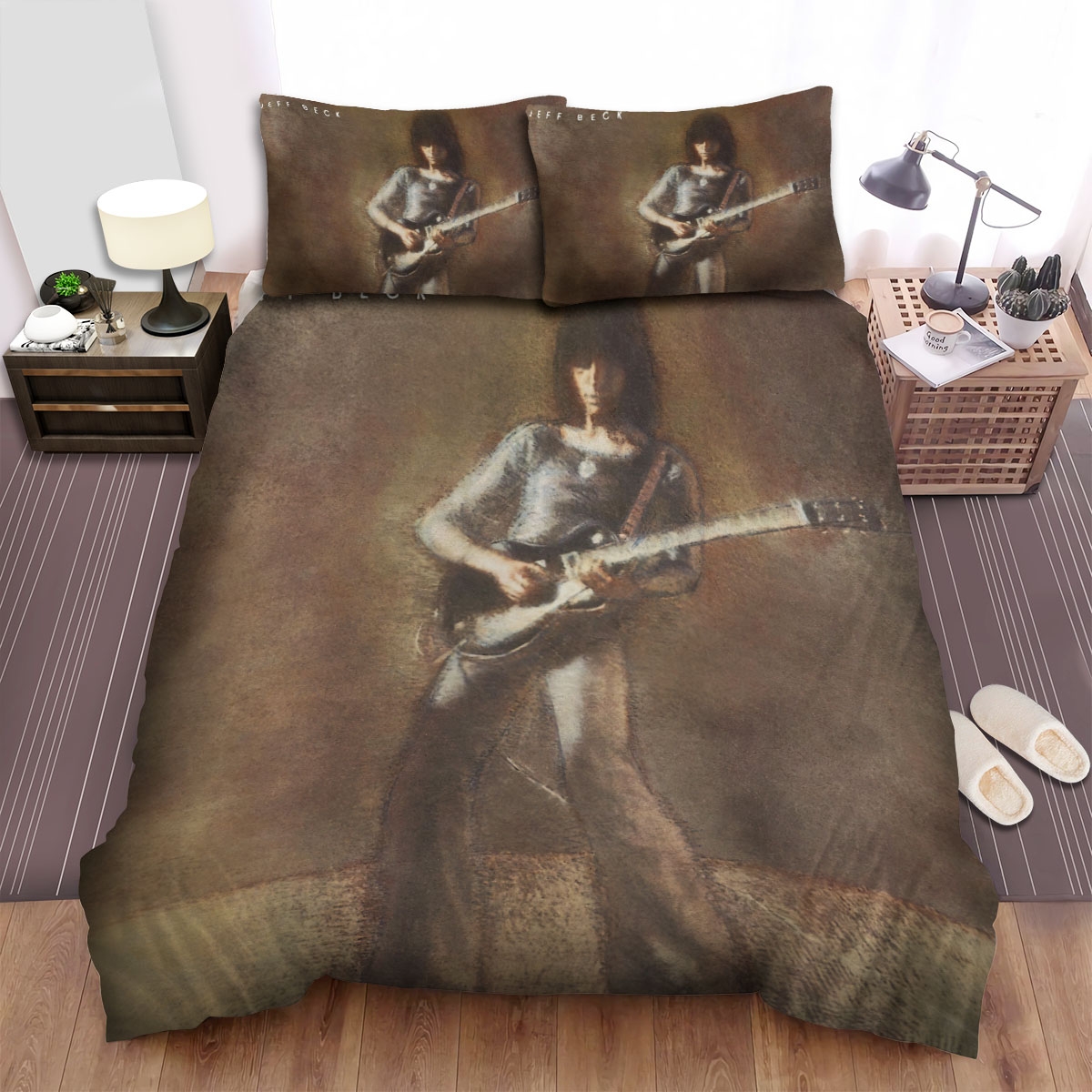 Jeff Beck Blow By Blow Album Cover Bed Sheets Spread Duvet Cover Bedding Set - Unique Anime Apparel for Fans