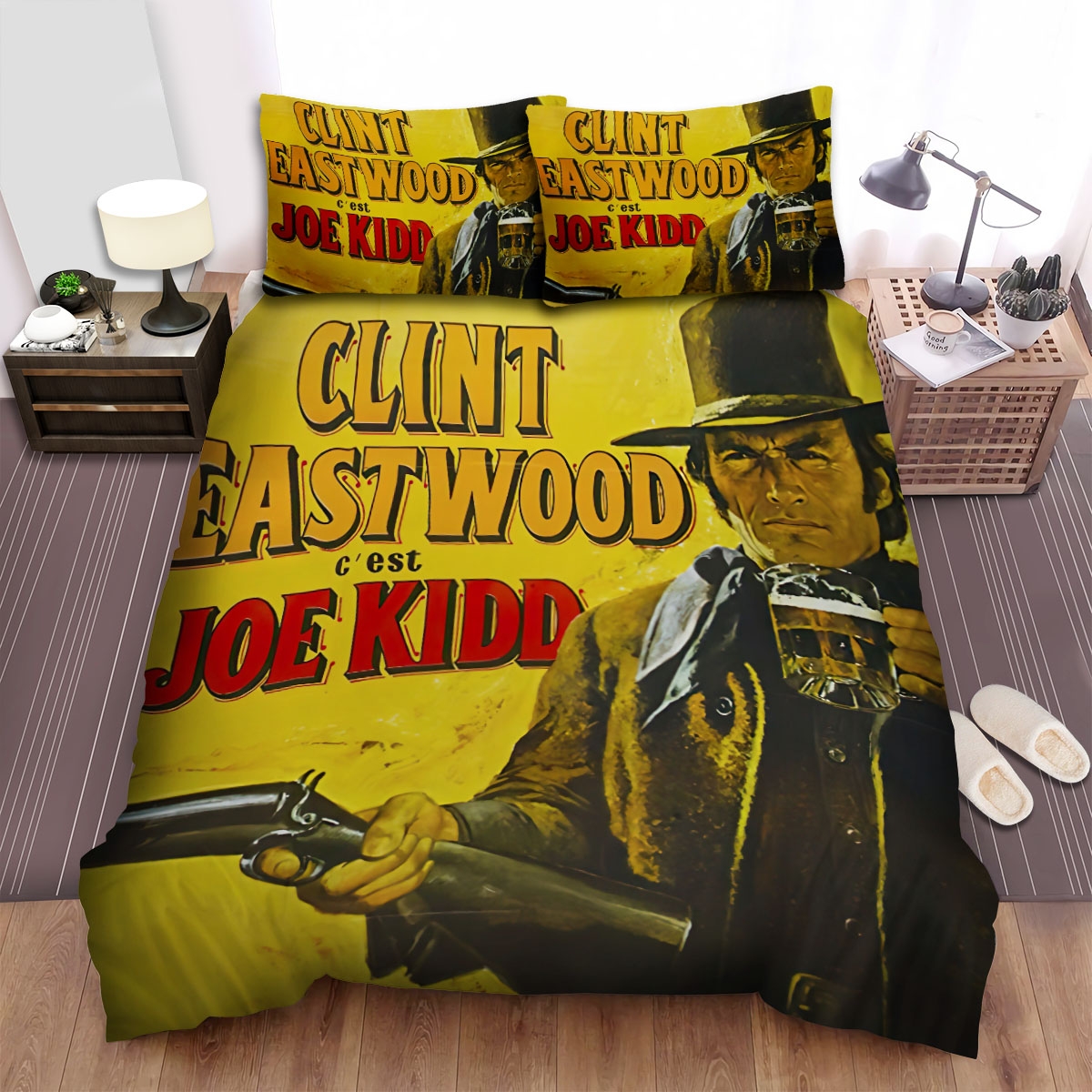 Joe Kidd Poster 4 Bed Sheets Spread Duvet Cover Bedding Set - Unique Anime Apparel for Fans