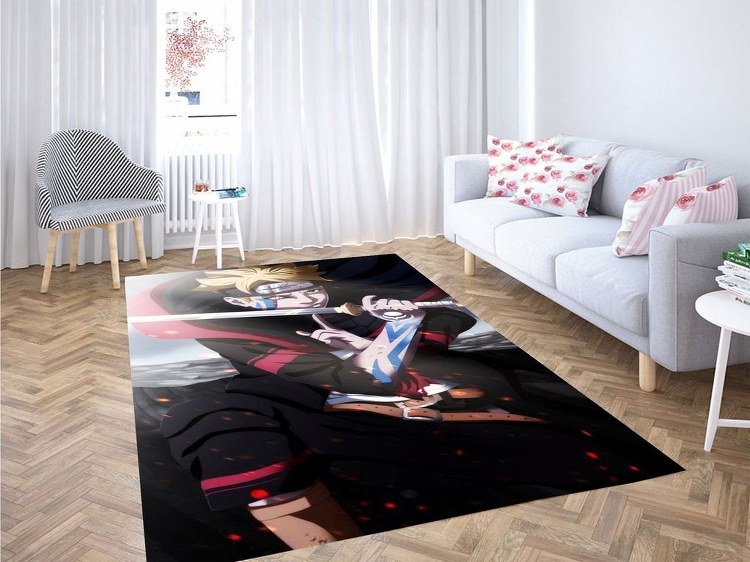 Jogam Boruto Wallpaper Living Room Modern Carpet Rug - Unique Anime Apparel for Fans
