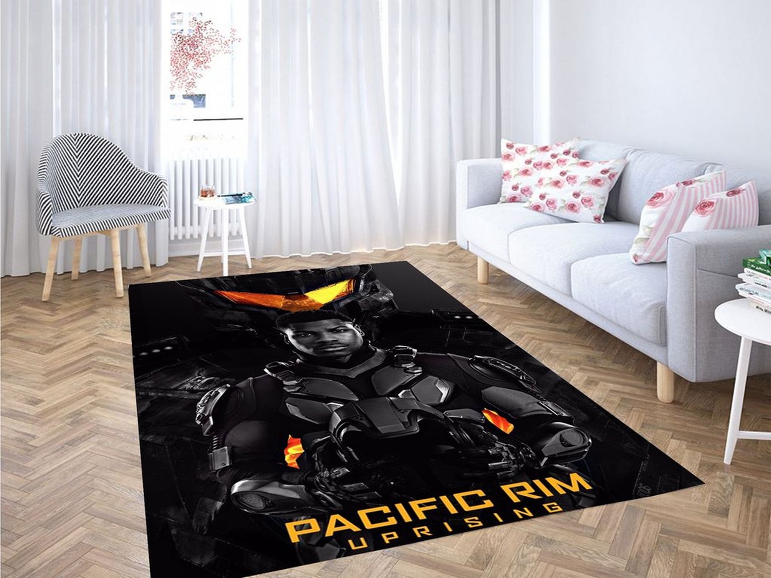 John Boyega Pacific Rim Living Room Modern Carpet Rug - Unique Anime Apparel for Fans