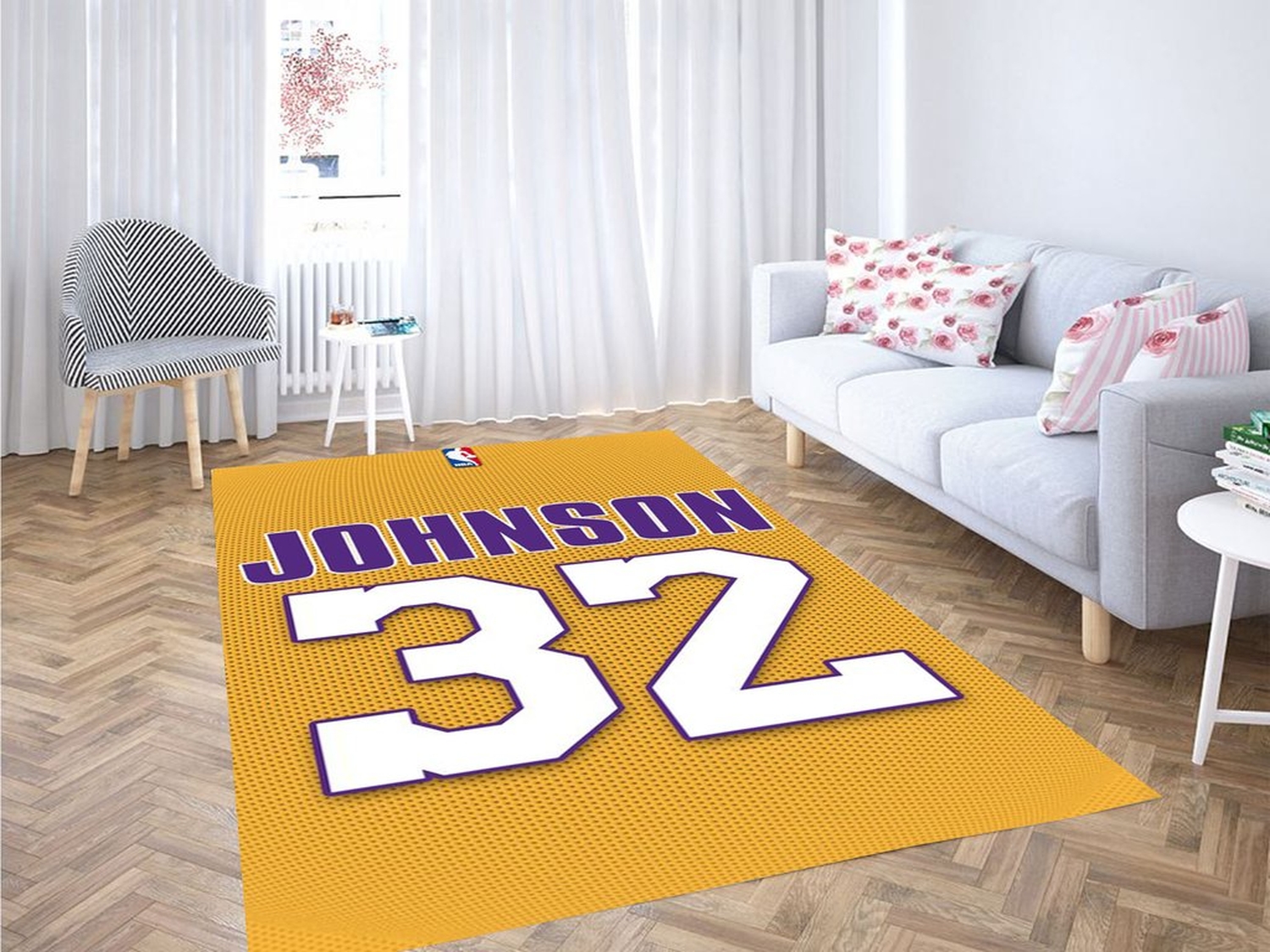 Johnson Yellow Wallpaper Living Room Modern Carpet Rug - Unique Anime Apparel for Fans