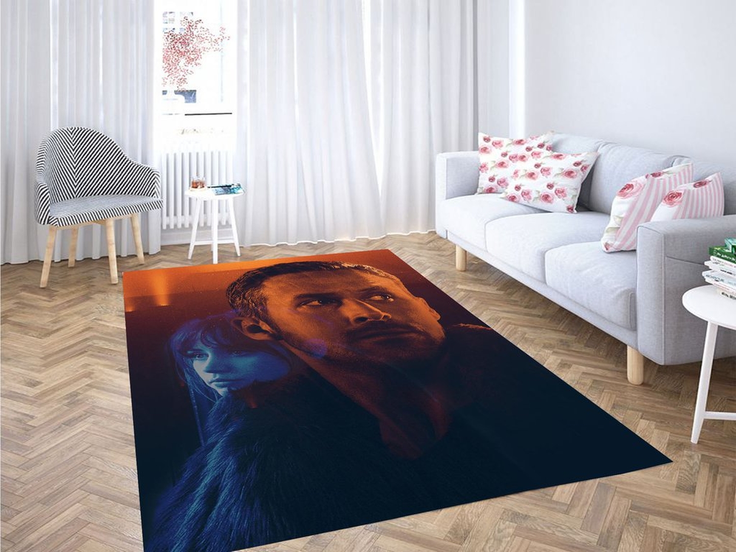 Joi And Officer K Blade Runner Living Room Modern Carpet Rug - Unique Anime Apparel for Fans