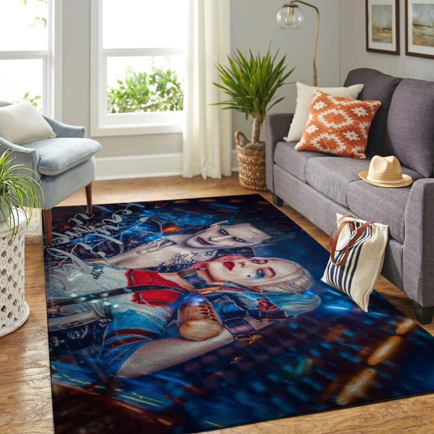 Joker And Harley Quinn Living Room Area Rug - Unique Anime Apparel for Fans
