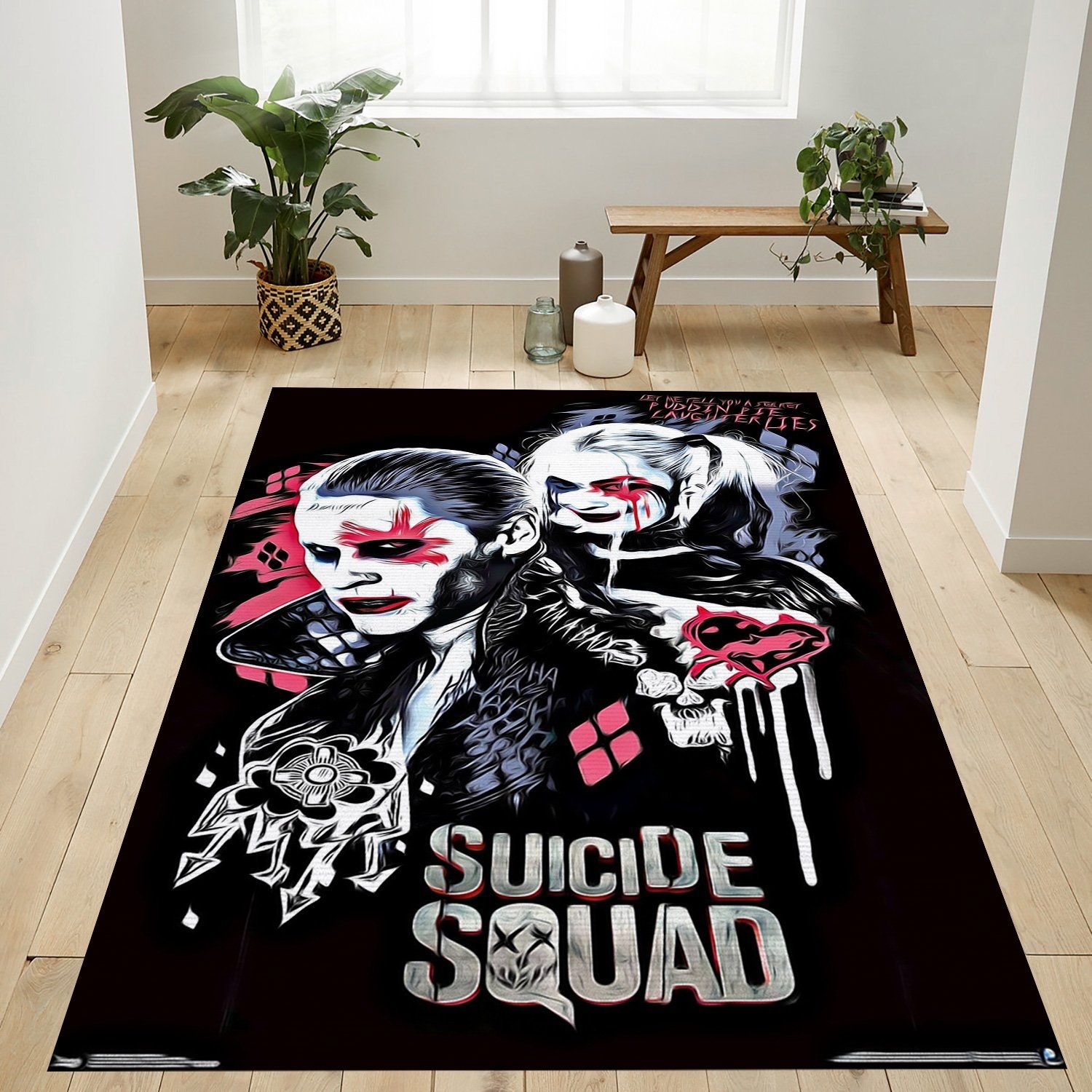Joker And Harley Quinn Rug - Unique Anime Apparel for Fans