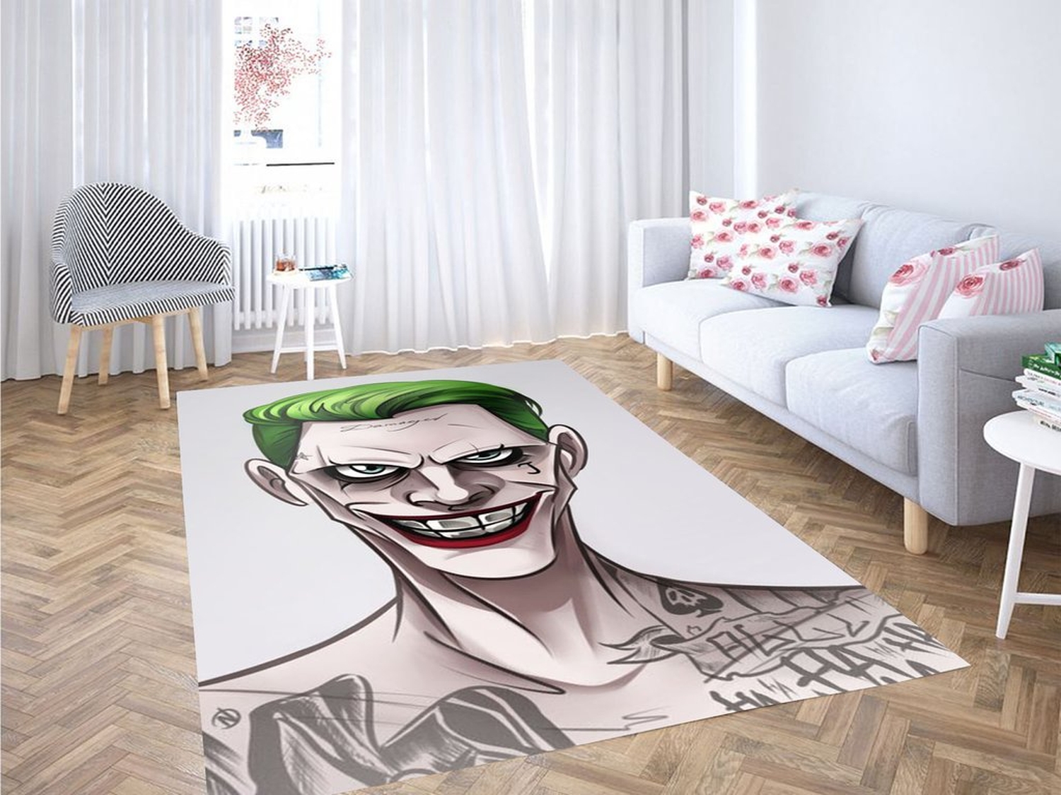 Joker Cartoon Wallpaper Living Room Modern Carpet Rug - Unique Anime Apparel for Fans