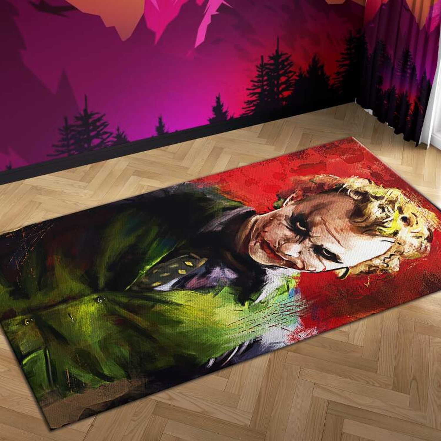 Joker Heath Ledger Carpet Mock Area Rug - Unique Anime Apparel for Fans