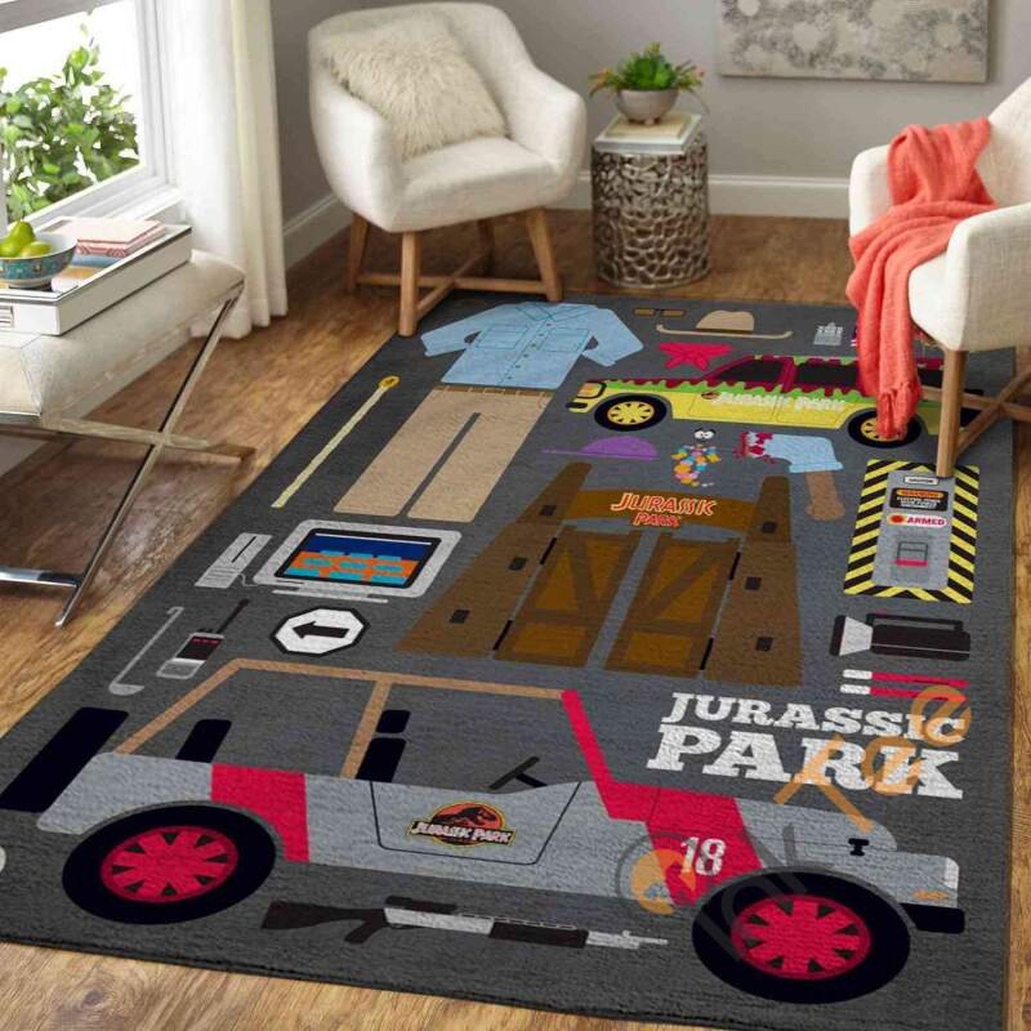Jurassic Park Area Rug - Unique Anime Apparel for Fans