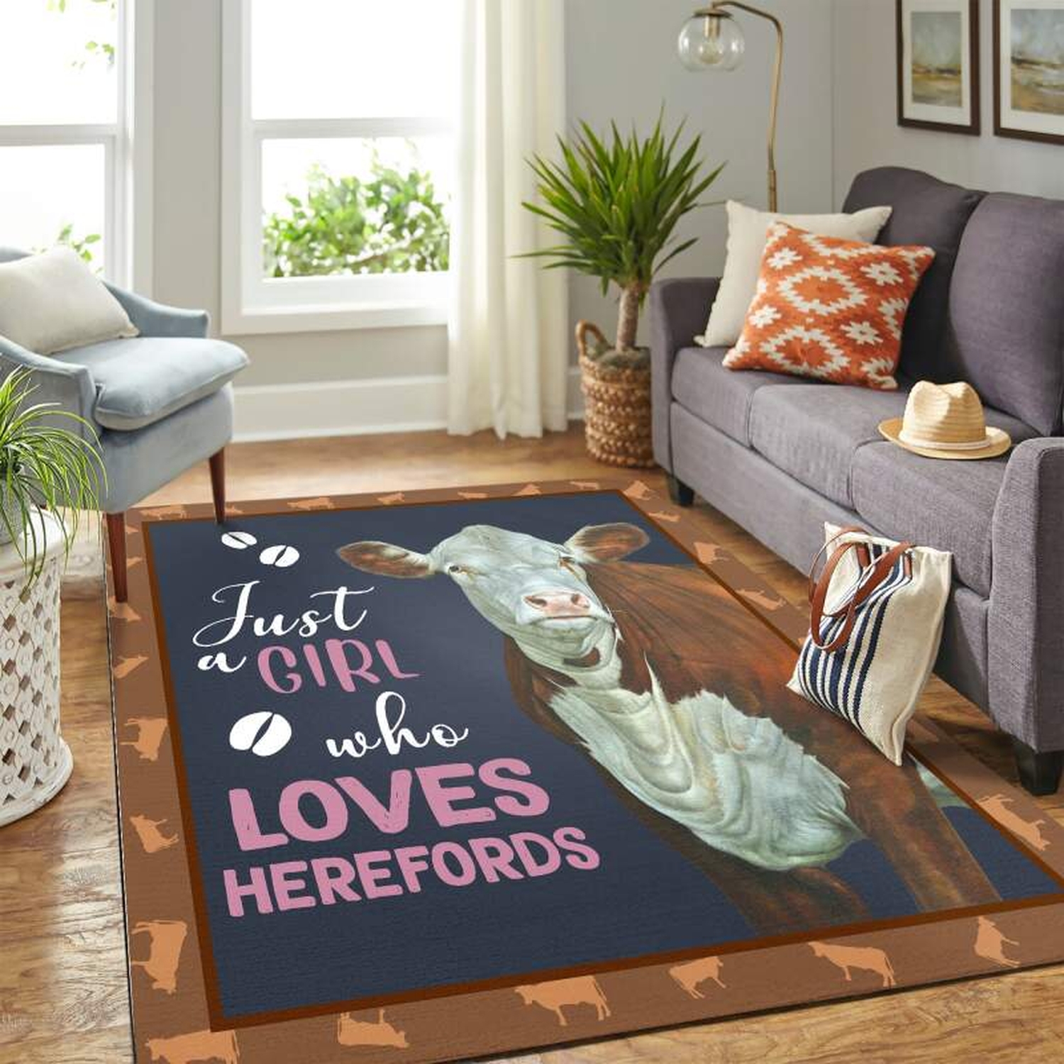 Just A Girl Who Love Cow Mk Carpet Area Rug - Unique Anime Apparel for Fans