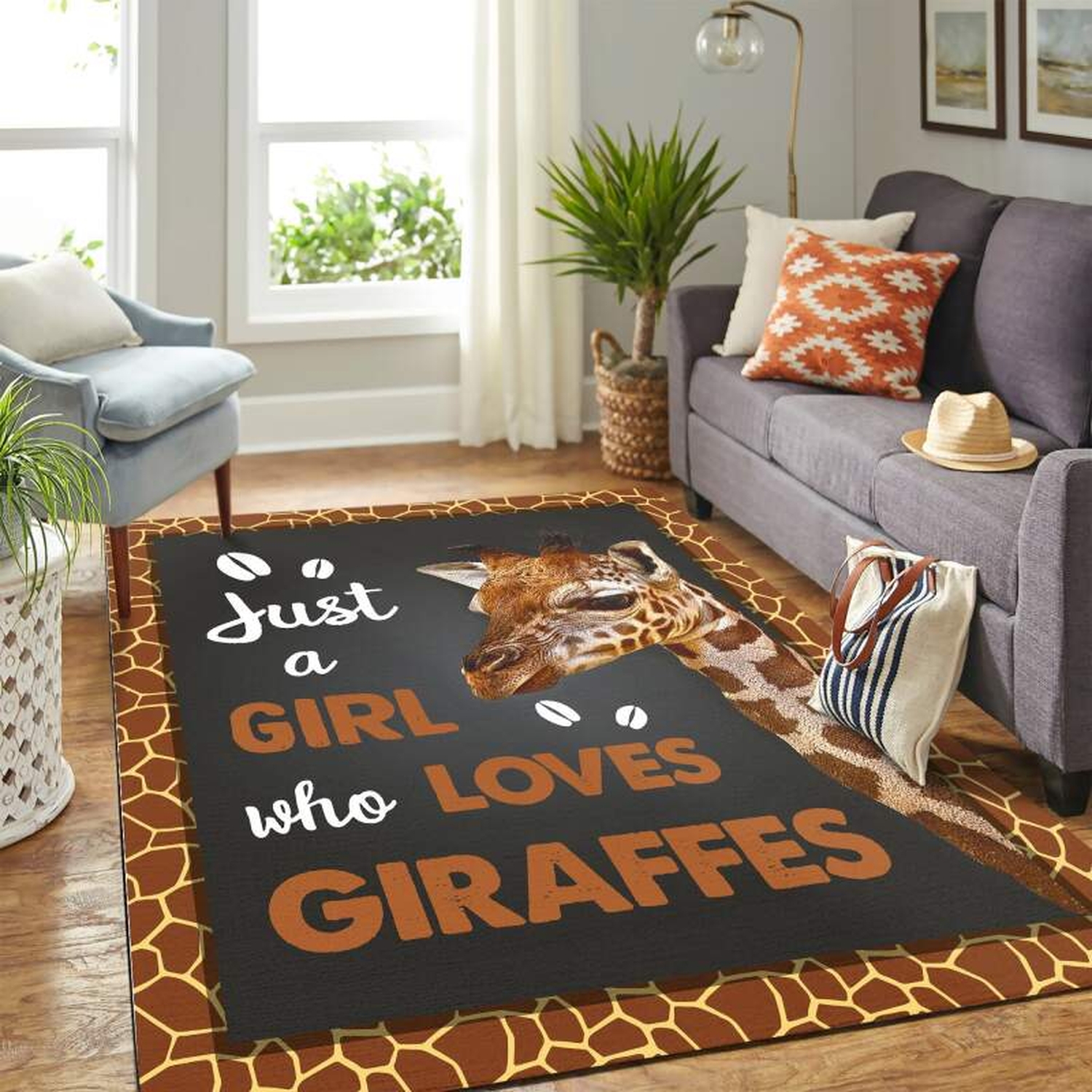Just A Girl Who Love Giraffe Mk Carpet Area Rug - Unique Anime Apparel for Fans