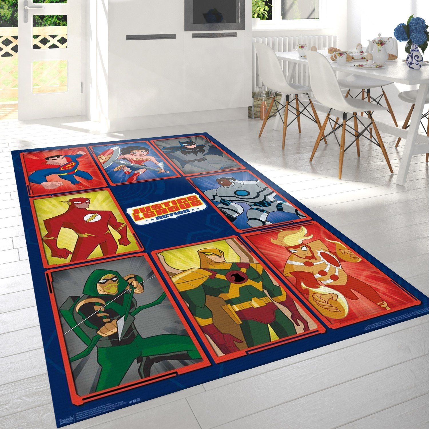 Justice League Action Rug - Unique Anime Apparel for Fans