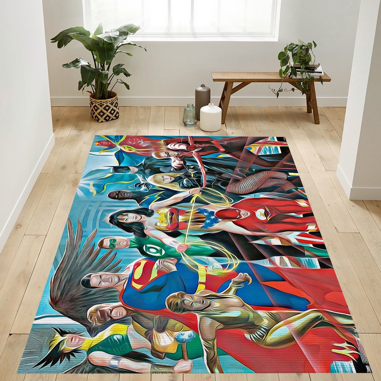 Justice League Alex Ross The Elite Rug - Unique Anime Apparel for Fans