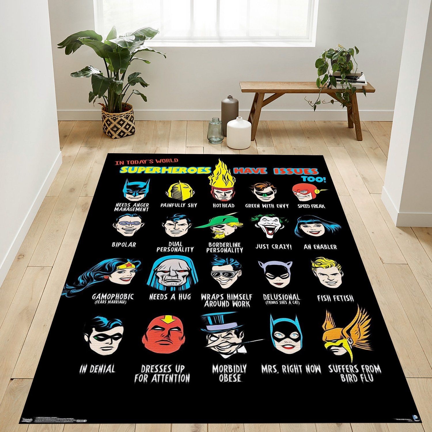 Justice League Face Rug - Unique Anime Apparel for Fans