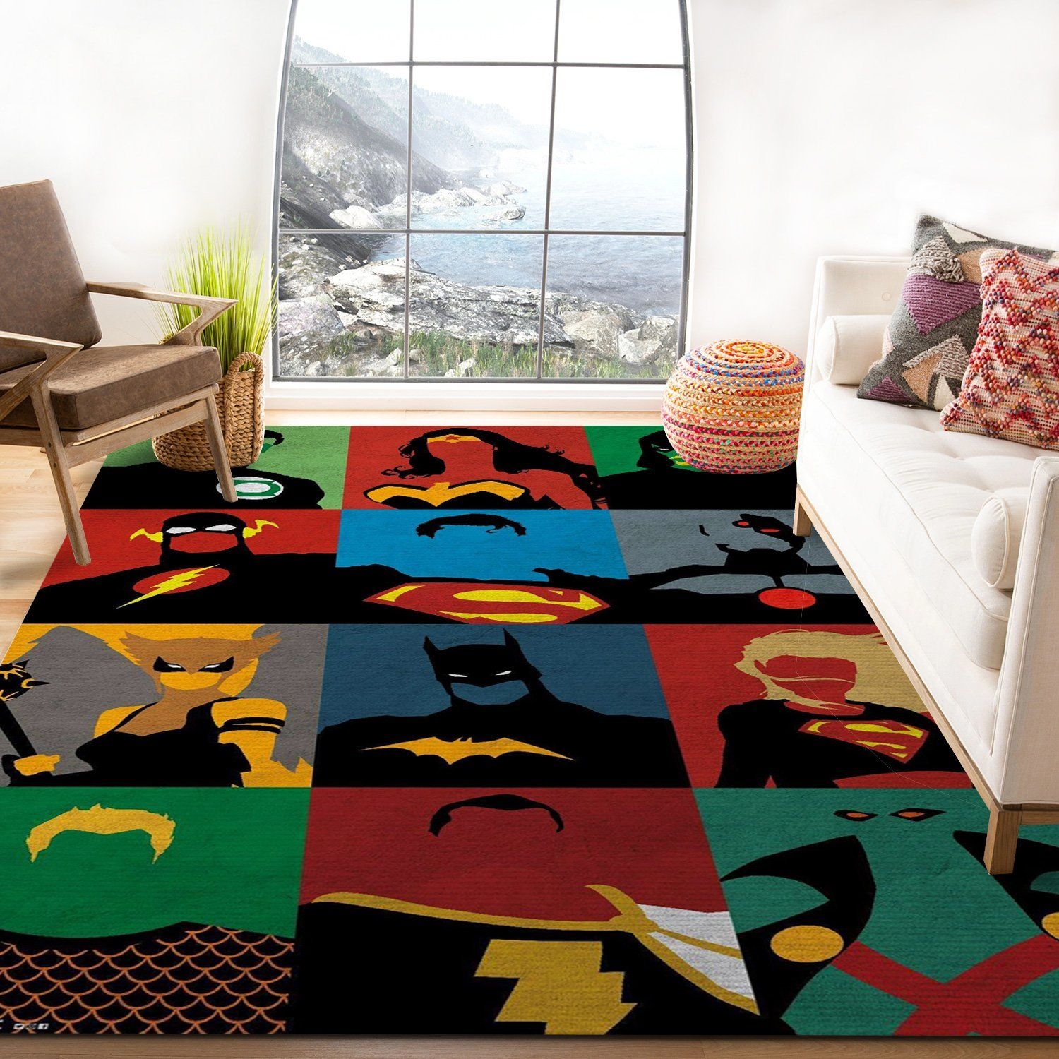 Justice League Minimalist Rug - Unique Anime Apparel for Fans