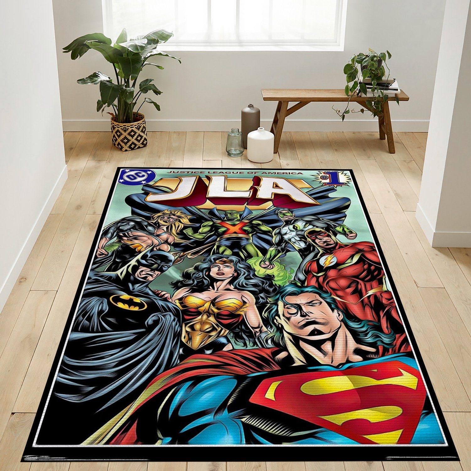 Justice League Of America Jla Rug - Unique Anime Apparel for Fans