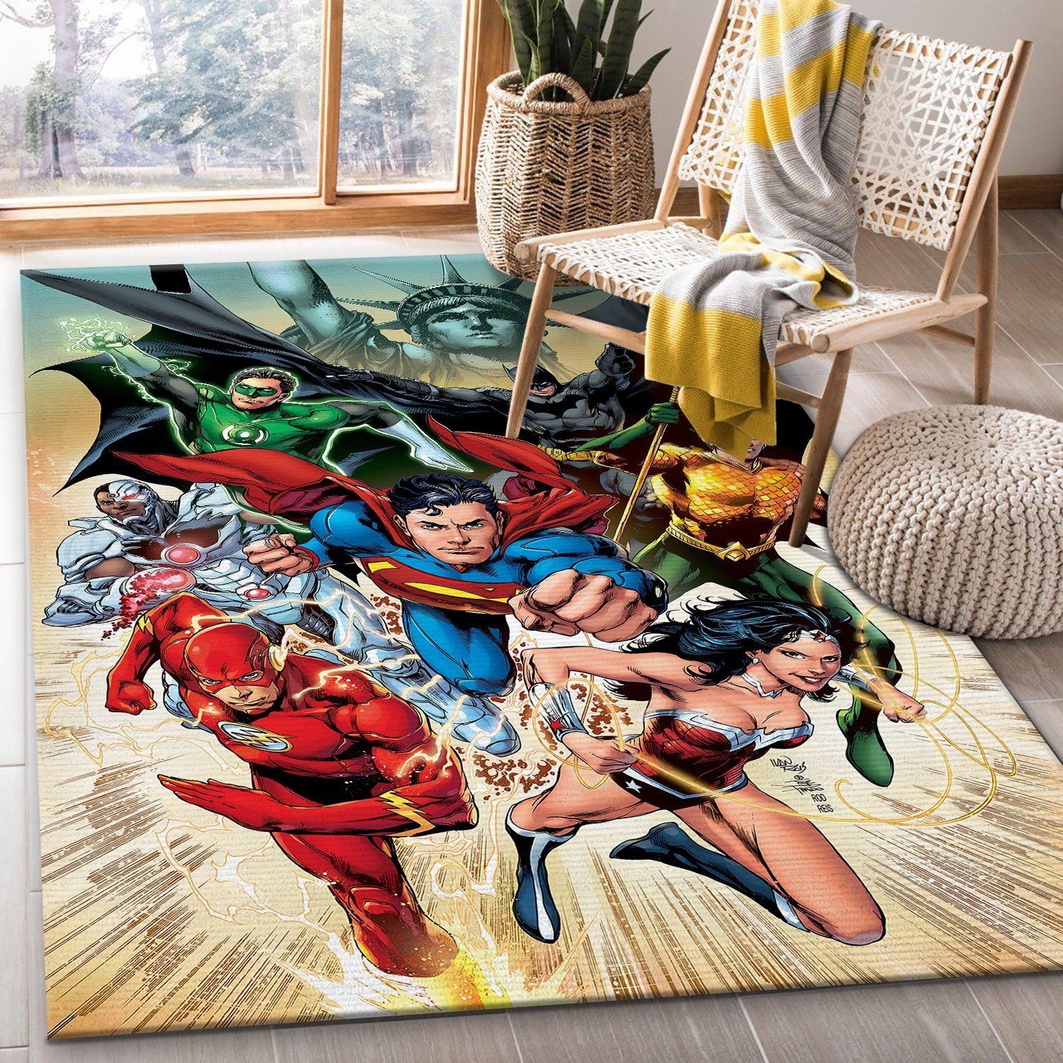 Justice League Rug - Unique Anime Apparel for Fans