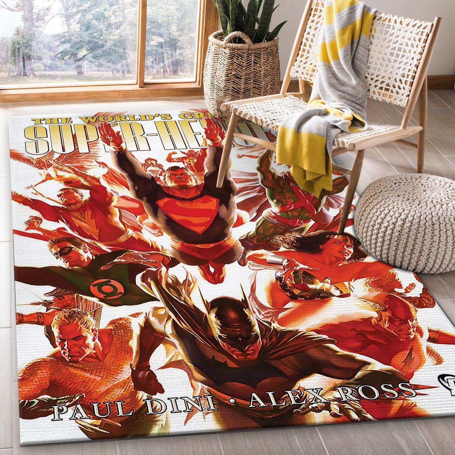 Justice League SuperHeros Rug - Unique Anime Apparel for Fans