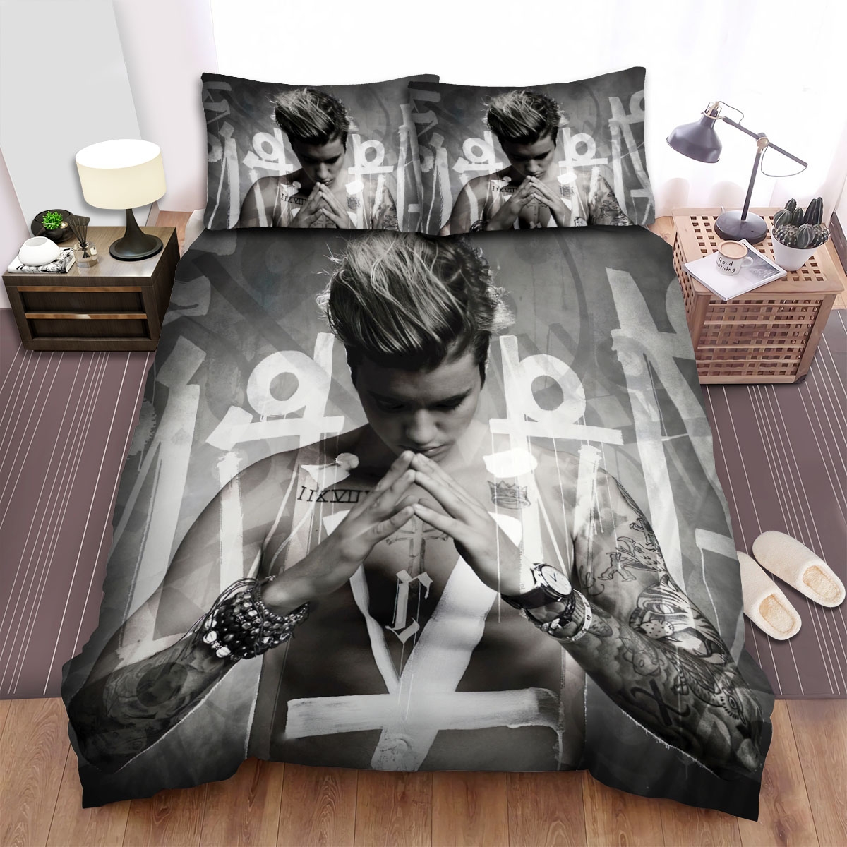 Justin Bieber Purpose Album Art Cover Bed Sheets Spread Duvet Cover Bedding Set - Unique Anime Apparel for Fans
