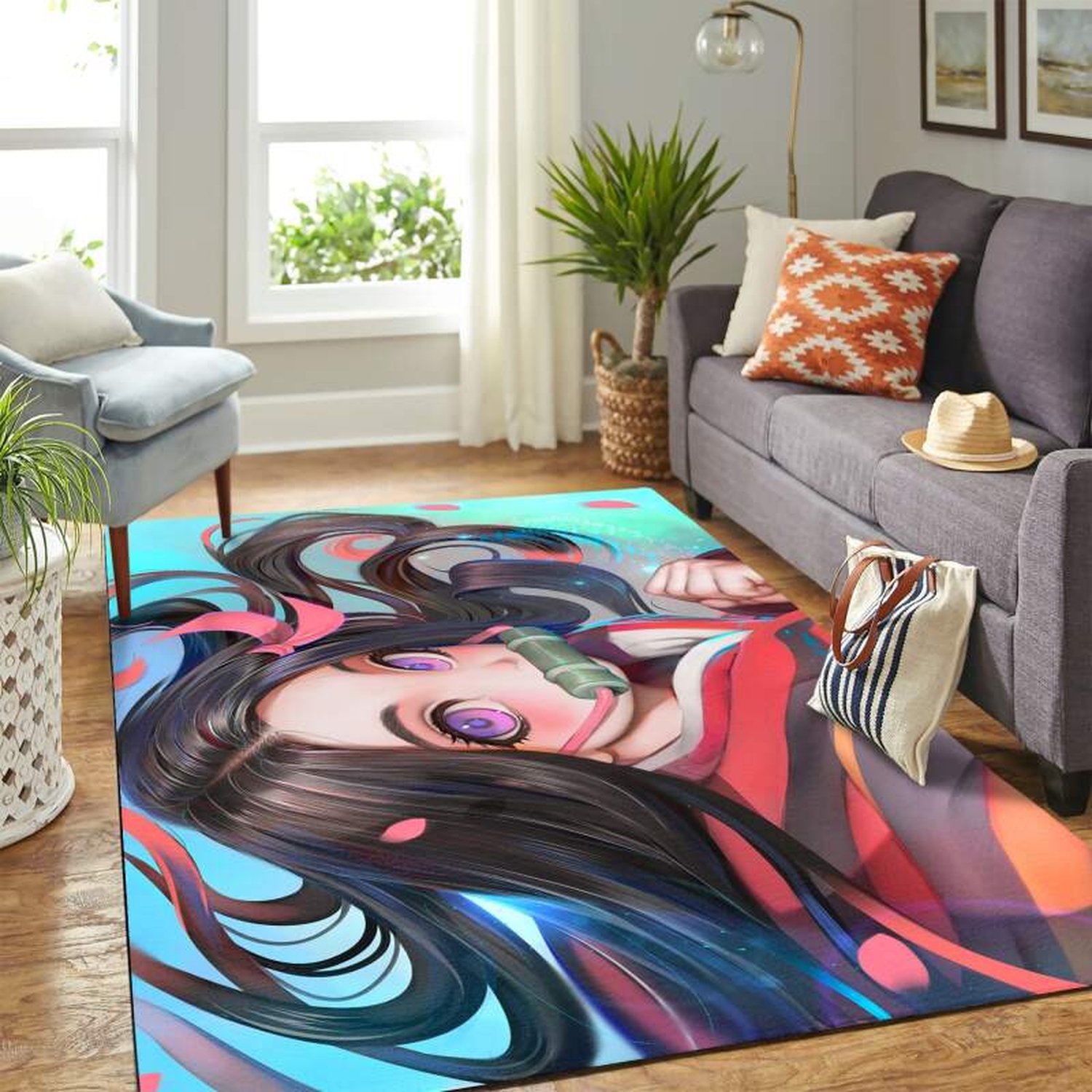 Kamado Nezuko De Guardianes De La Noche Carpet Floor Area Rug - Unique Anime Apparel for Fans