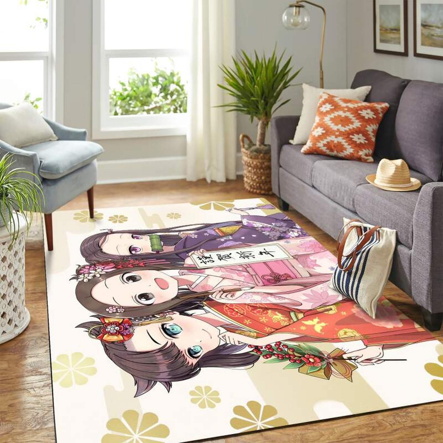 Kamado nezuko demon Slayer Girls Carpet Floor Area Rug - Unique Anime Apparel for Fans