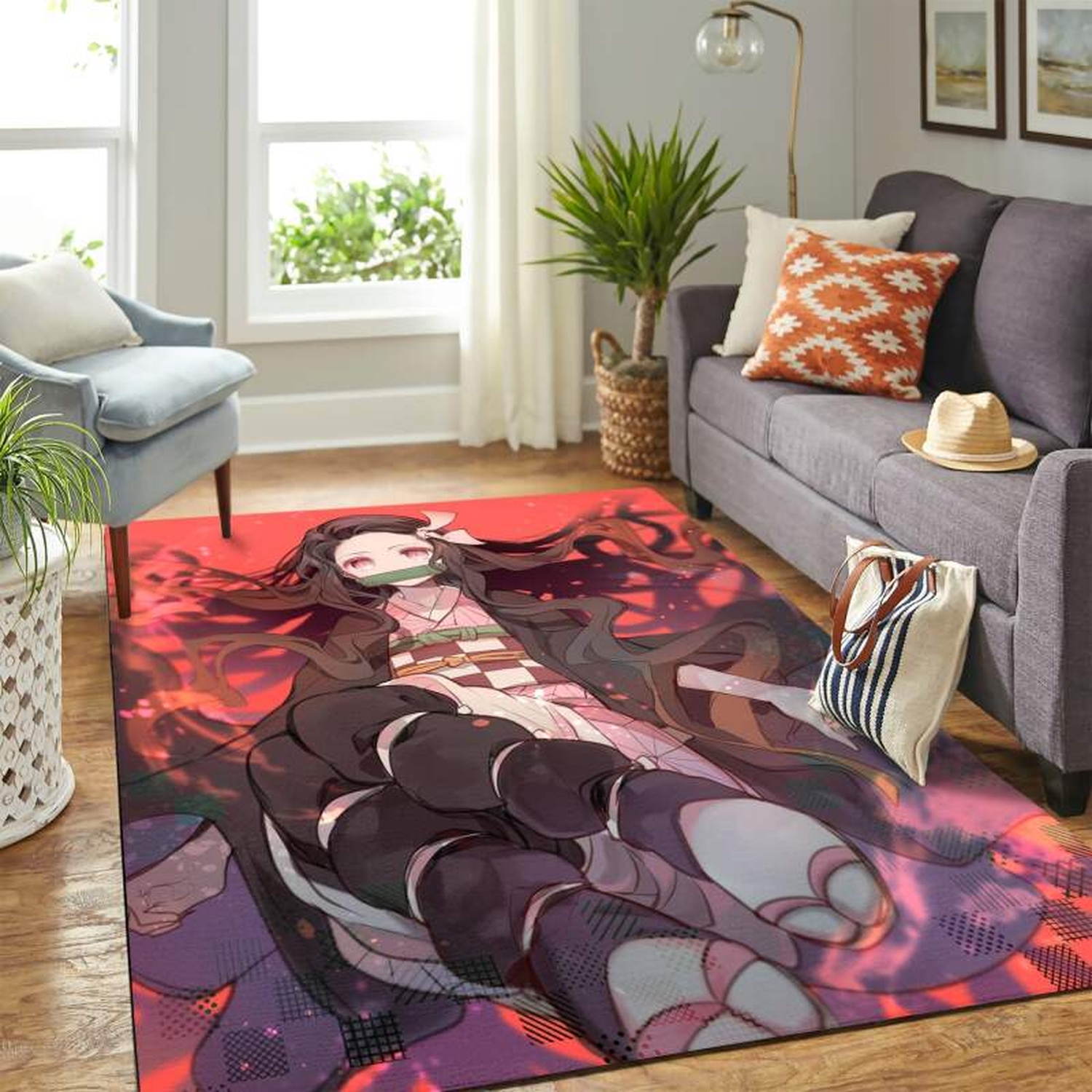 Kamado Nezuko Kimetsu No Yaiba Carpet Floor Area Rug - Unique Anime Apparel for Fans