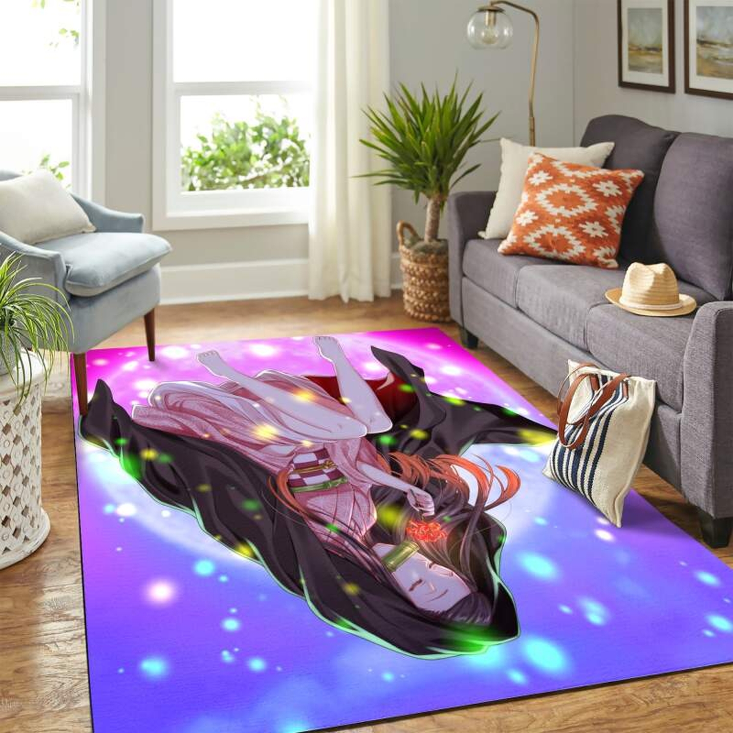 Kamado nezuko Sleeping Carpet Floor Area Rug - Unique Anime Apparel for Fans