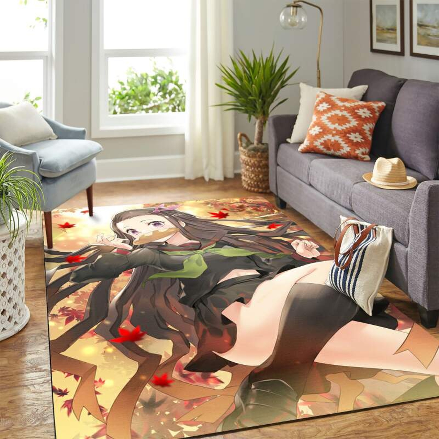 Kamado.nezuko Light Carpet Floor Area Rug - Unique Anime Apparel for Fans