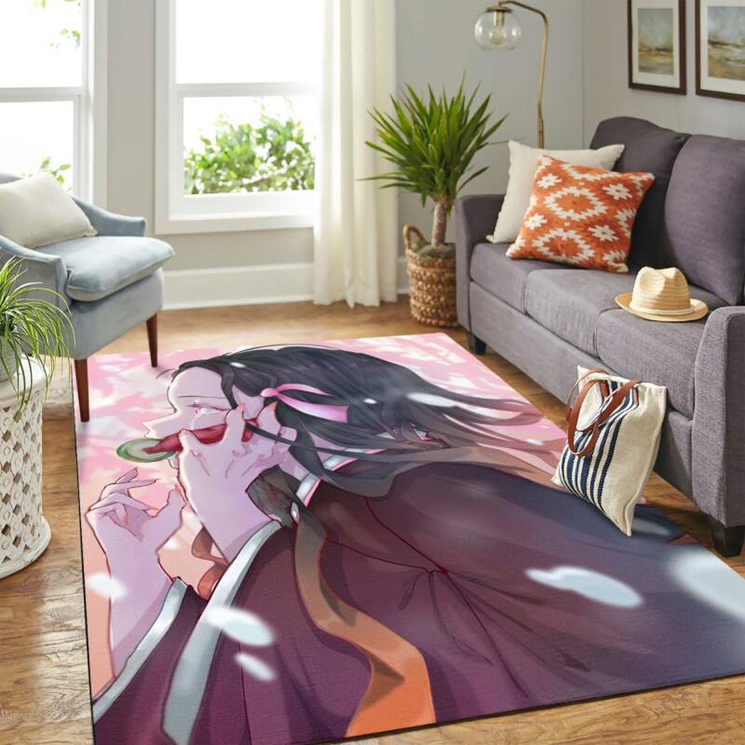Kamado.nezuko Sad Carpet Floor Area Rug - Unique Anime Apparel for Fans