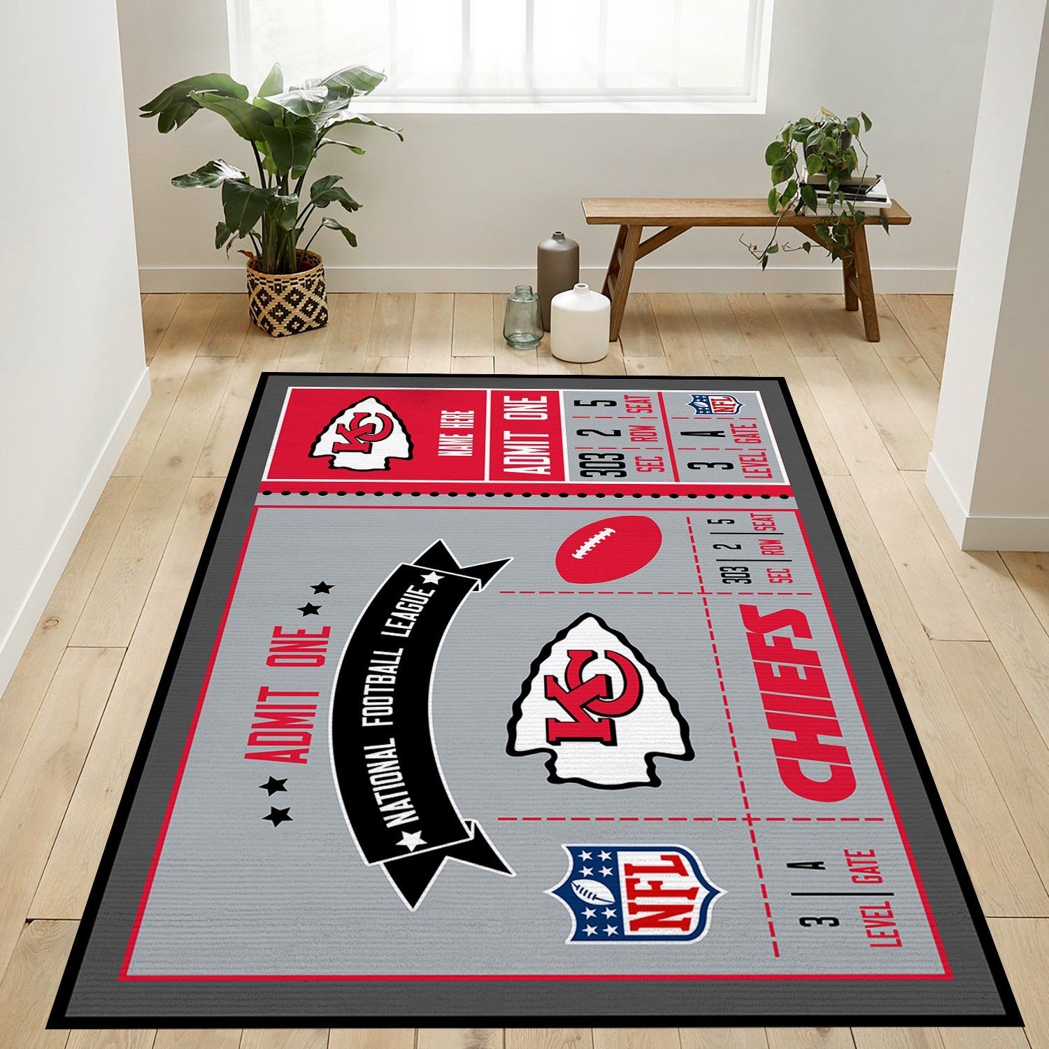 Kansas City Chiefs Bedroom Rug - Unique Anime Apparel for Fans