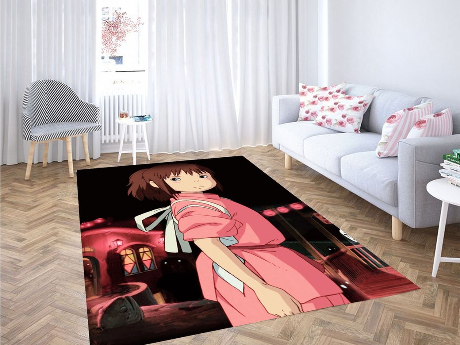 Kawaii Sen Spirited Away Living Room Modern Carpet Rug - Unique Anime Apparel for Fans