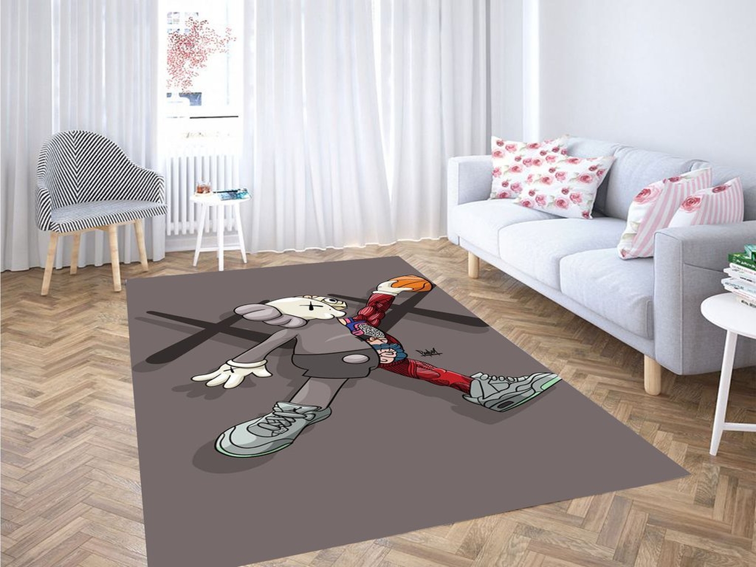 Kaws Wallpaper Living Room Modern Carpet Rug - Unique Anime Apparel for Fans