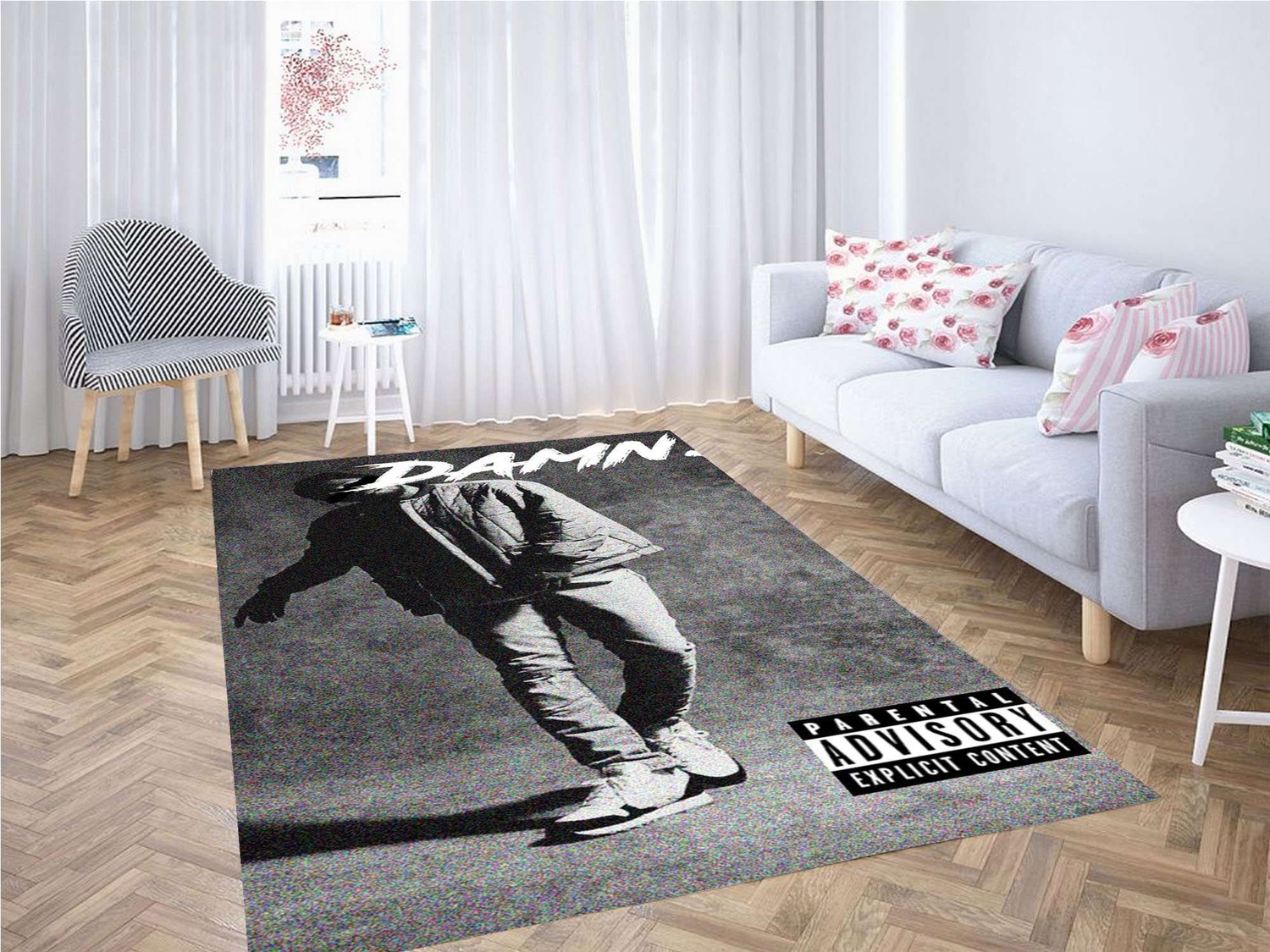 Kendrick Lamar Black White Carpet Rug - Unique Anime Apparel for Fans