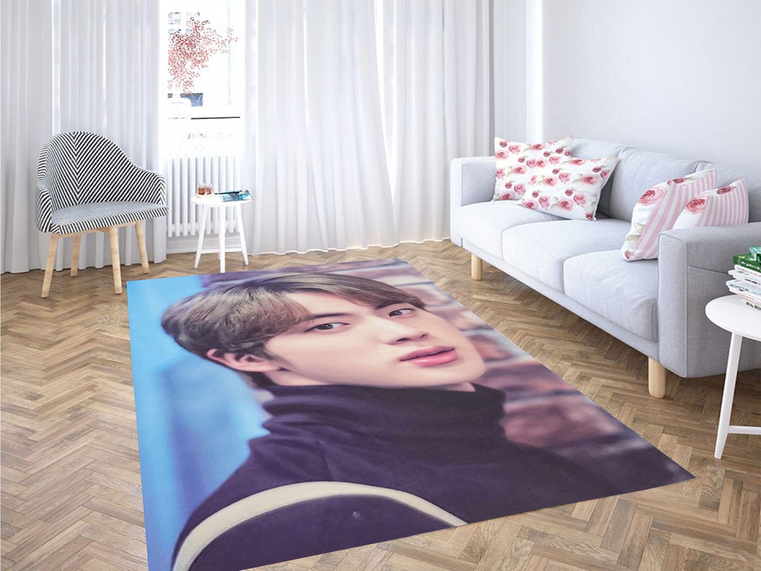 Kim Seokjin Wallpaper Carpet Rug - Unique Anime Apparel for Fans