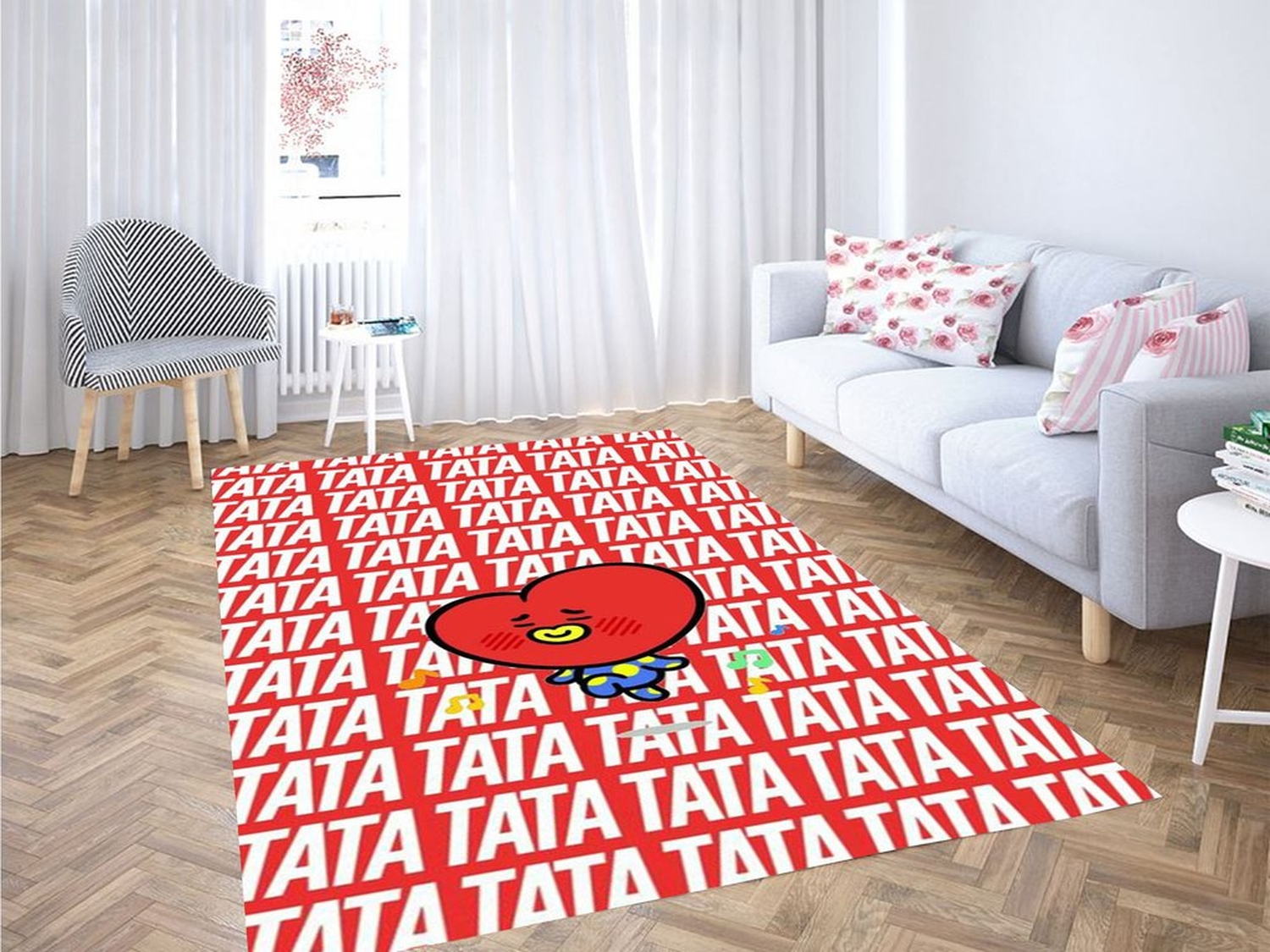 Kim Taehyung Bts Wallpaper Living Room Modern Carpet Rug - Unique Anime Apparel for Fans