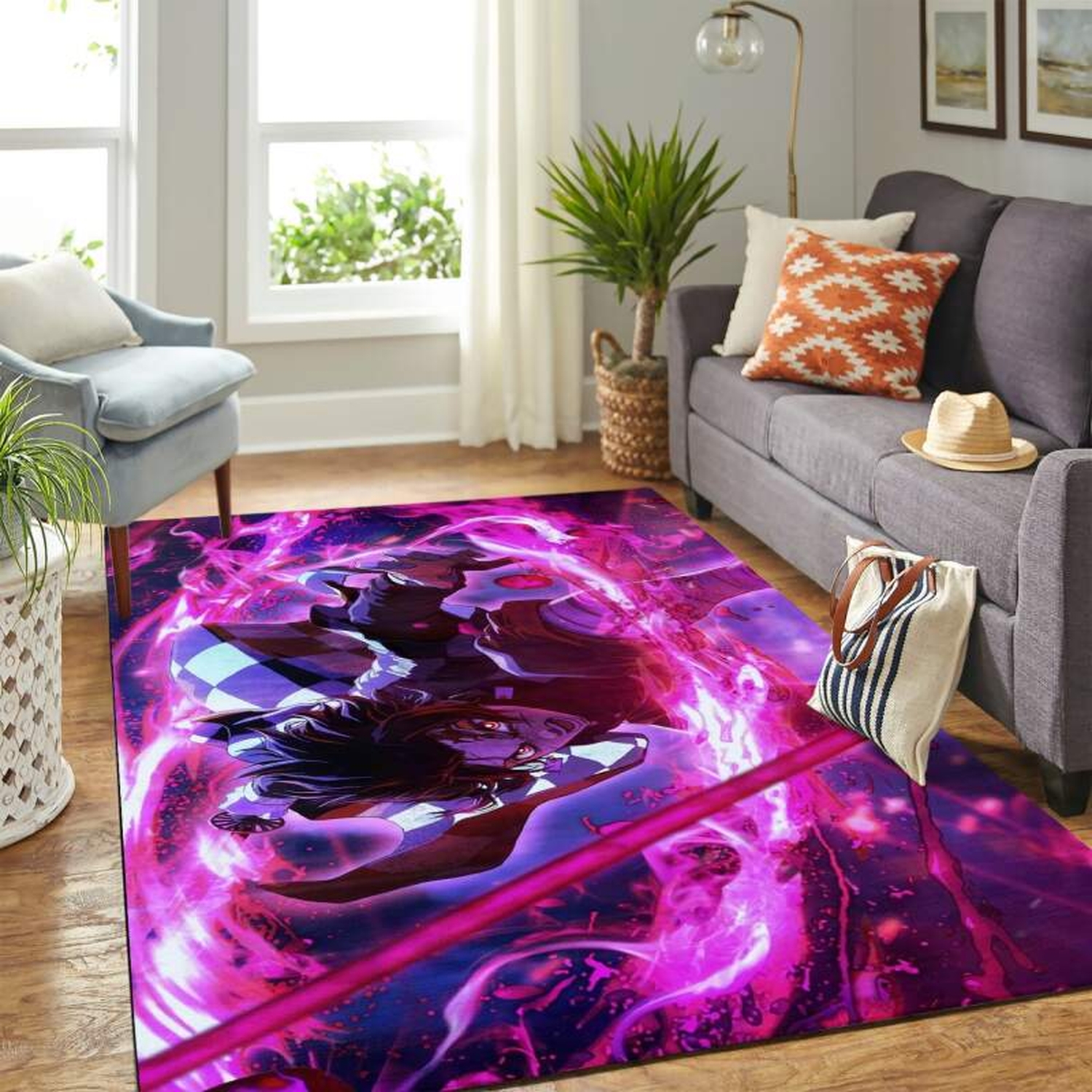 Kimetsu No Yaiba Anime Tanjiro Kamado Carpet Area Rug - Unique Anime Apparel for Fans