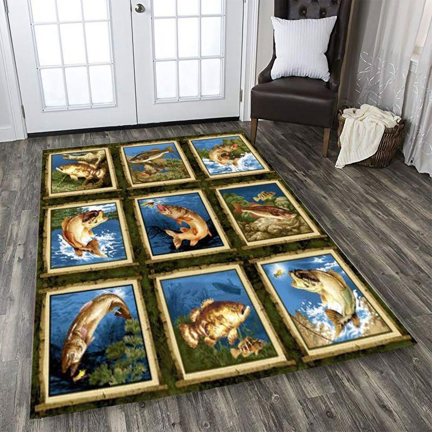 Kinds Of Fishes Rectangle Rug - Unique Anime Apparel for Fans