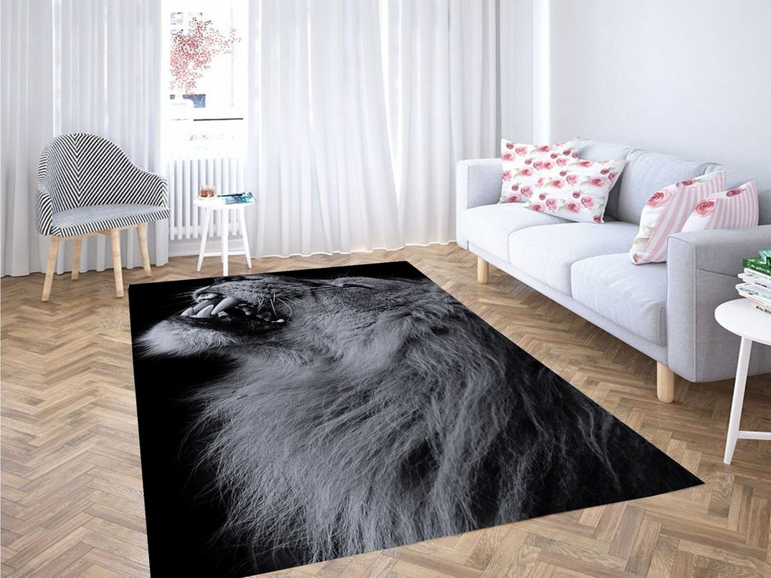 King Of Lion Living Room Modern Carpet Rug - Unique Anime Apparel for Fans