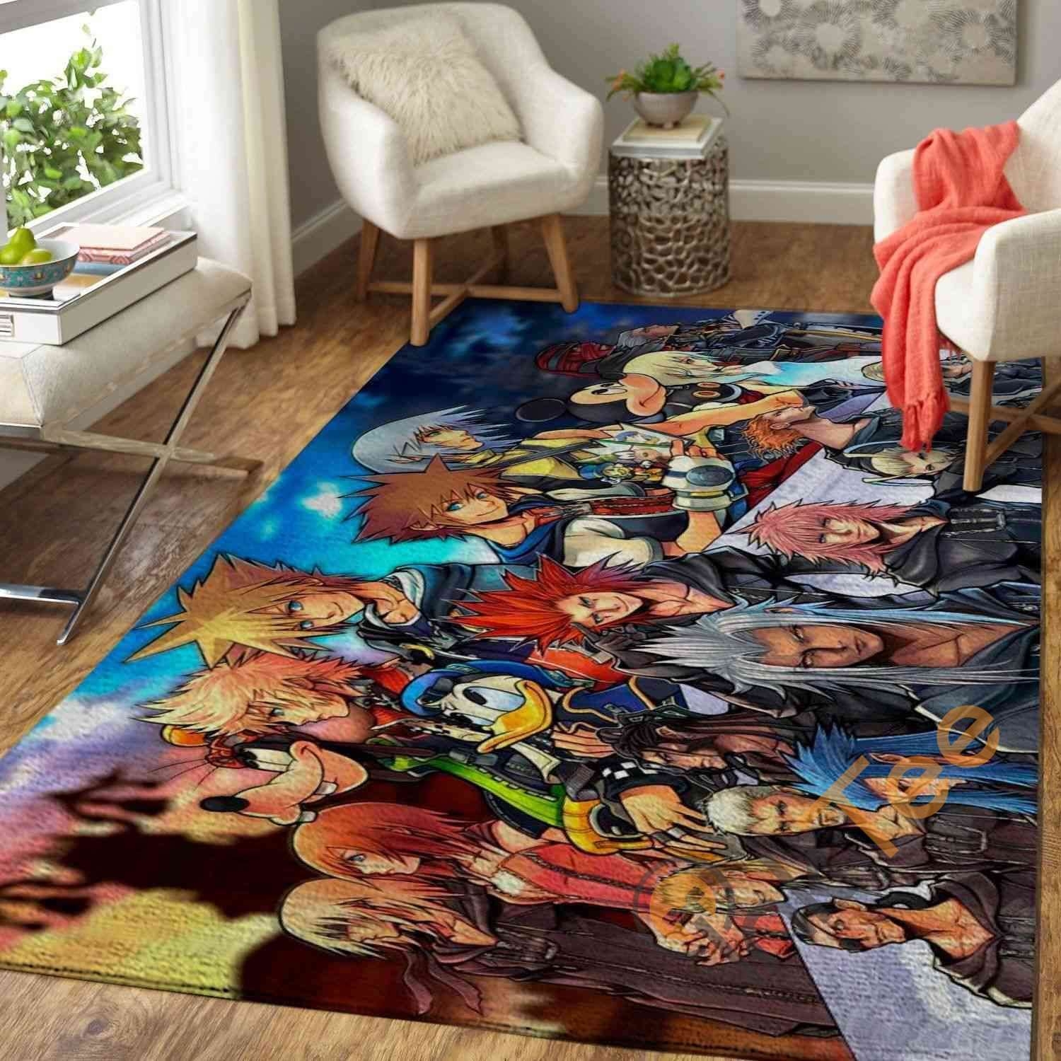 Kingdom Hearts Characters Area Rug - Unique Anime Apparel for Fans