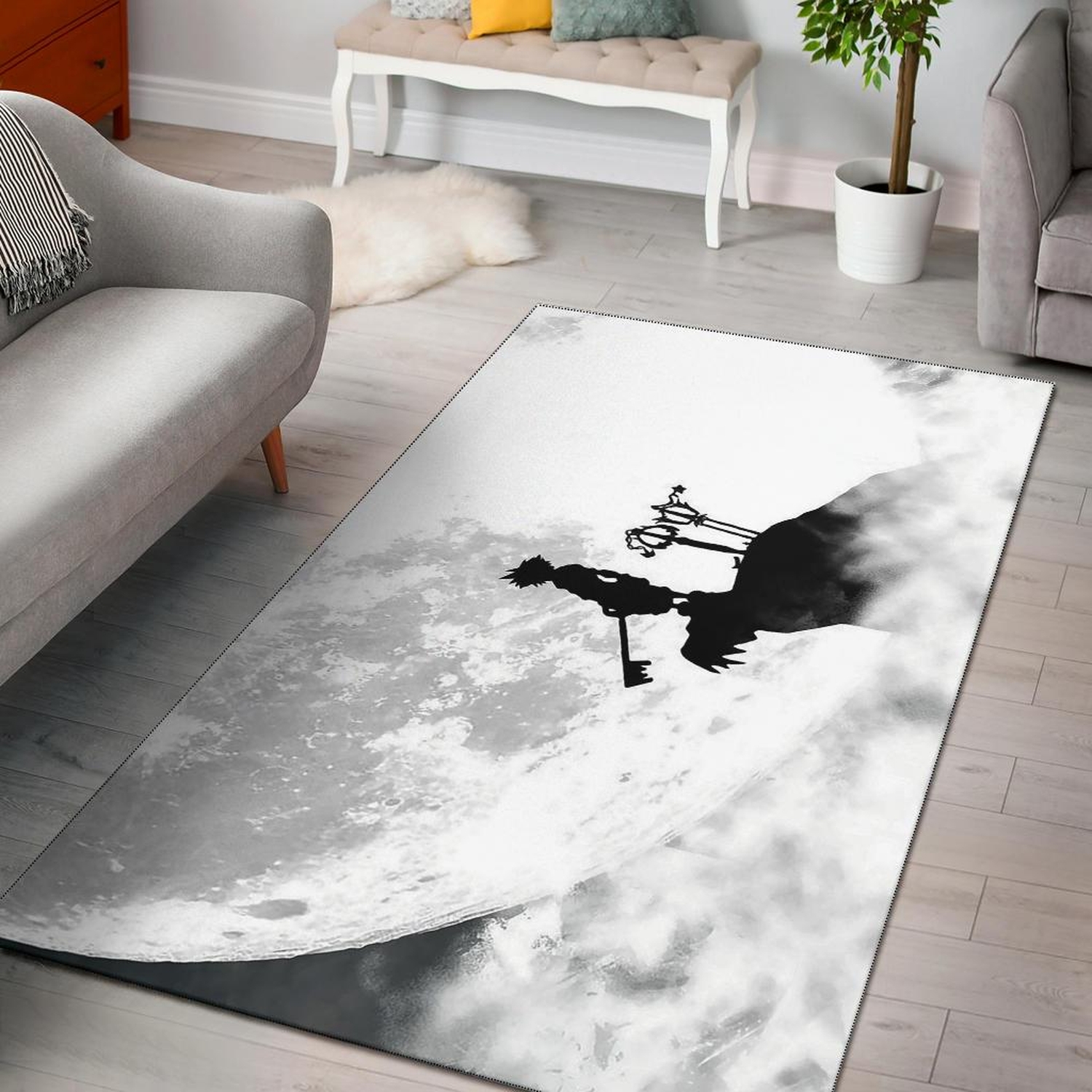Kingdom Hearts Sora Moon Area Rug - Unique Anime Apparel for Fans