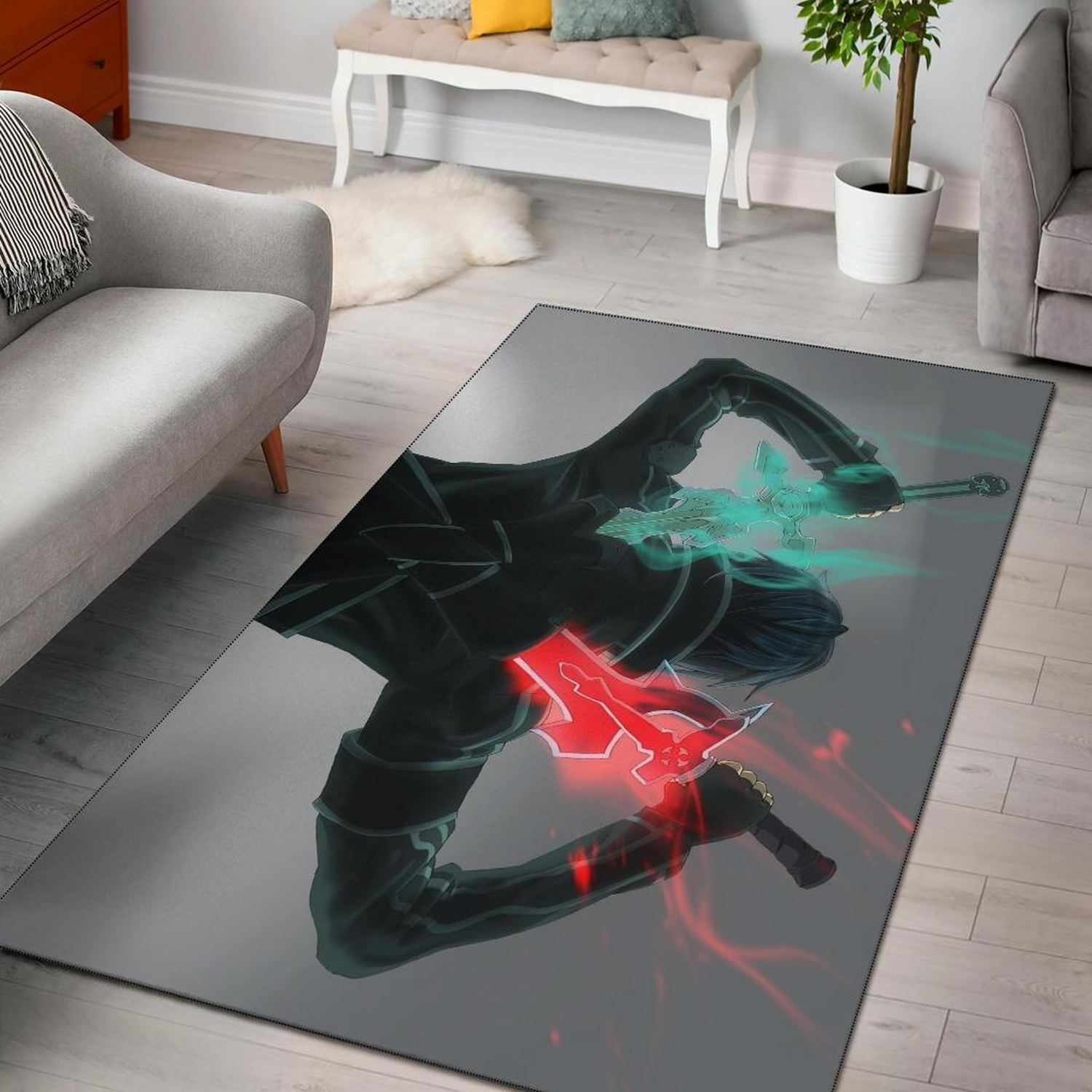 Kirito Sword Art Online Area Rug - Unique Anime Apparel for Fans