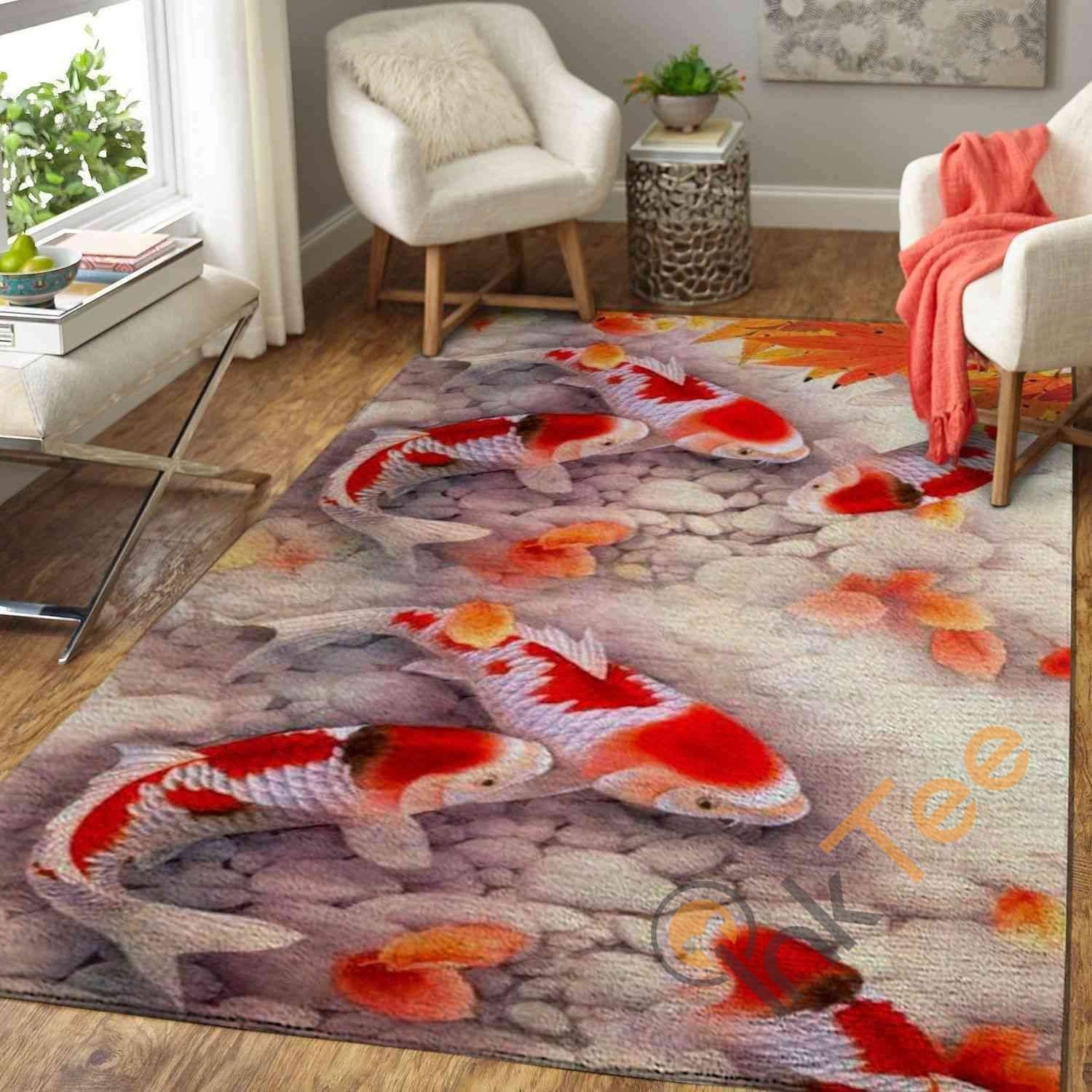Koi Fish Area Rug - Unique Anime Apparel for Fans