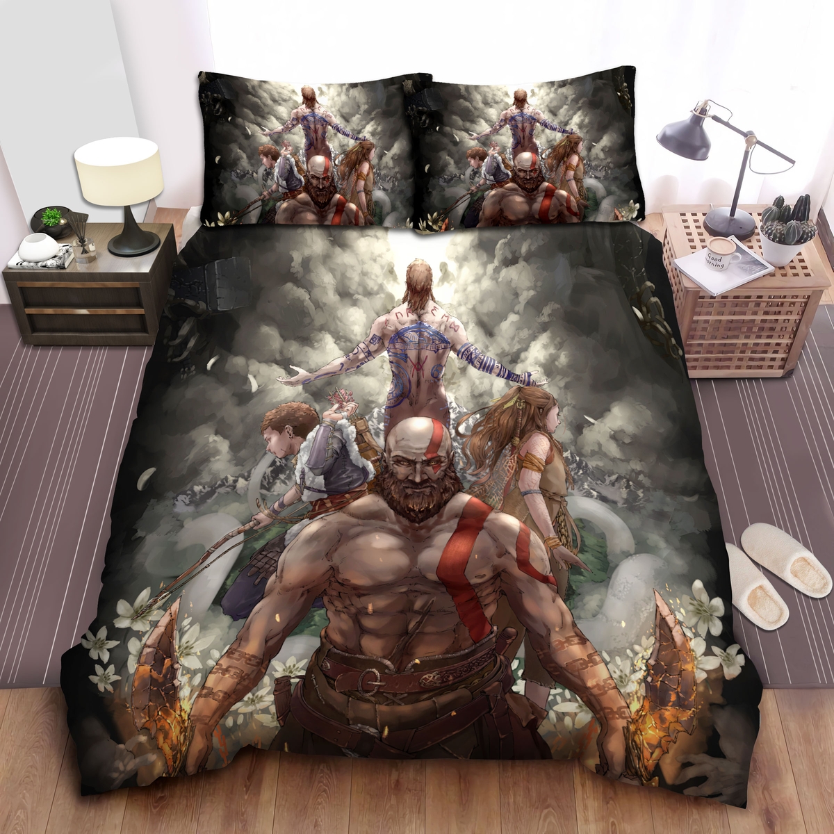 Kratos Greek God Of War Bed Sheets Spread Duvet Cover Bedding Set - Unique Anime Apparel for Fans