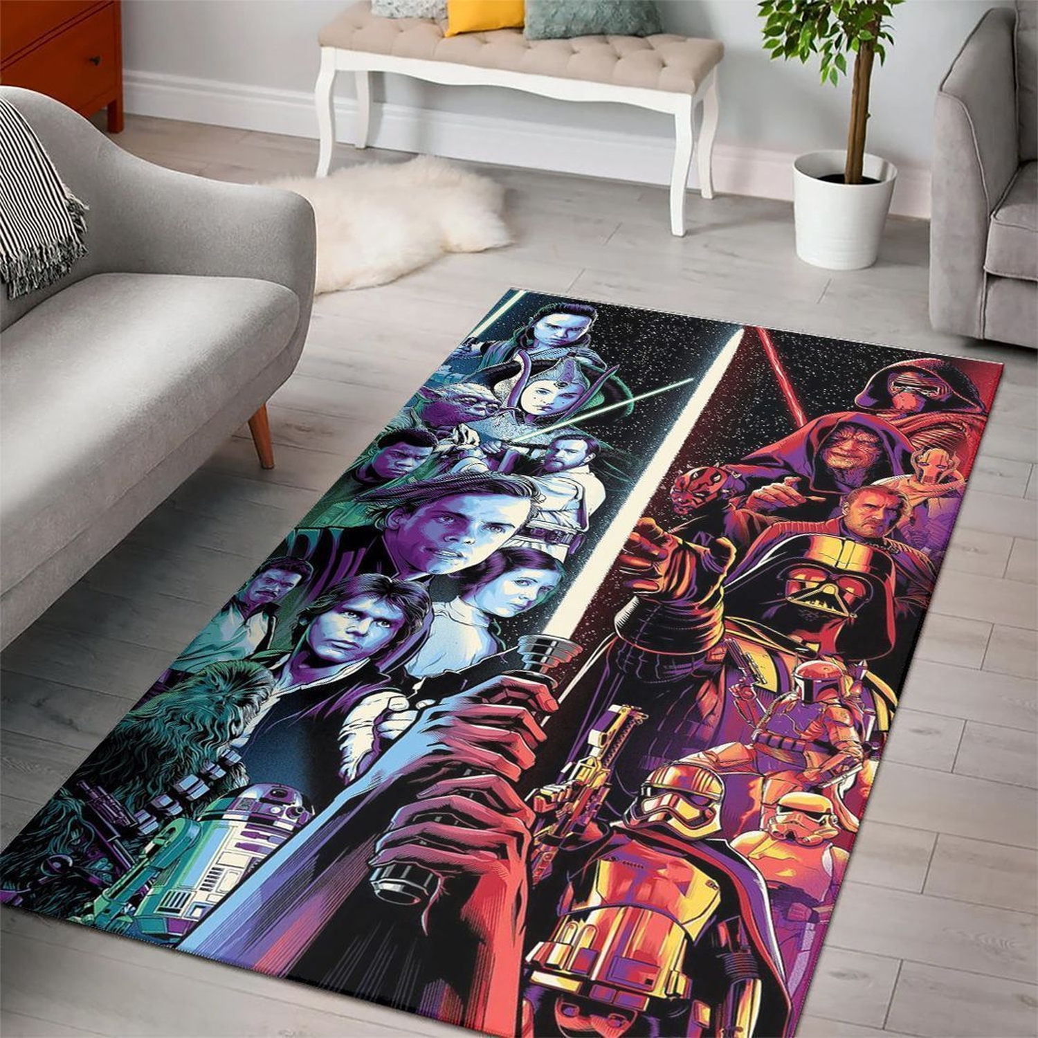 Kylo Ren Lightsaber Star Wars Rug - Unique Anime Apparel for Fans