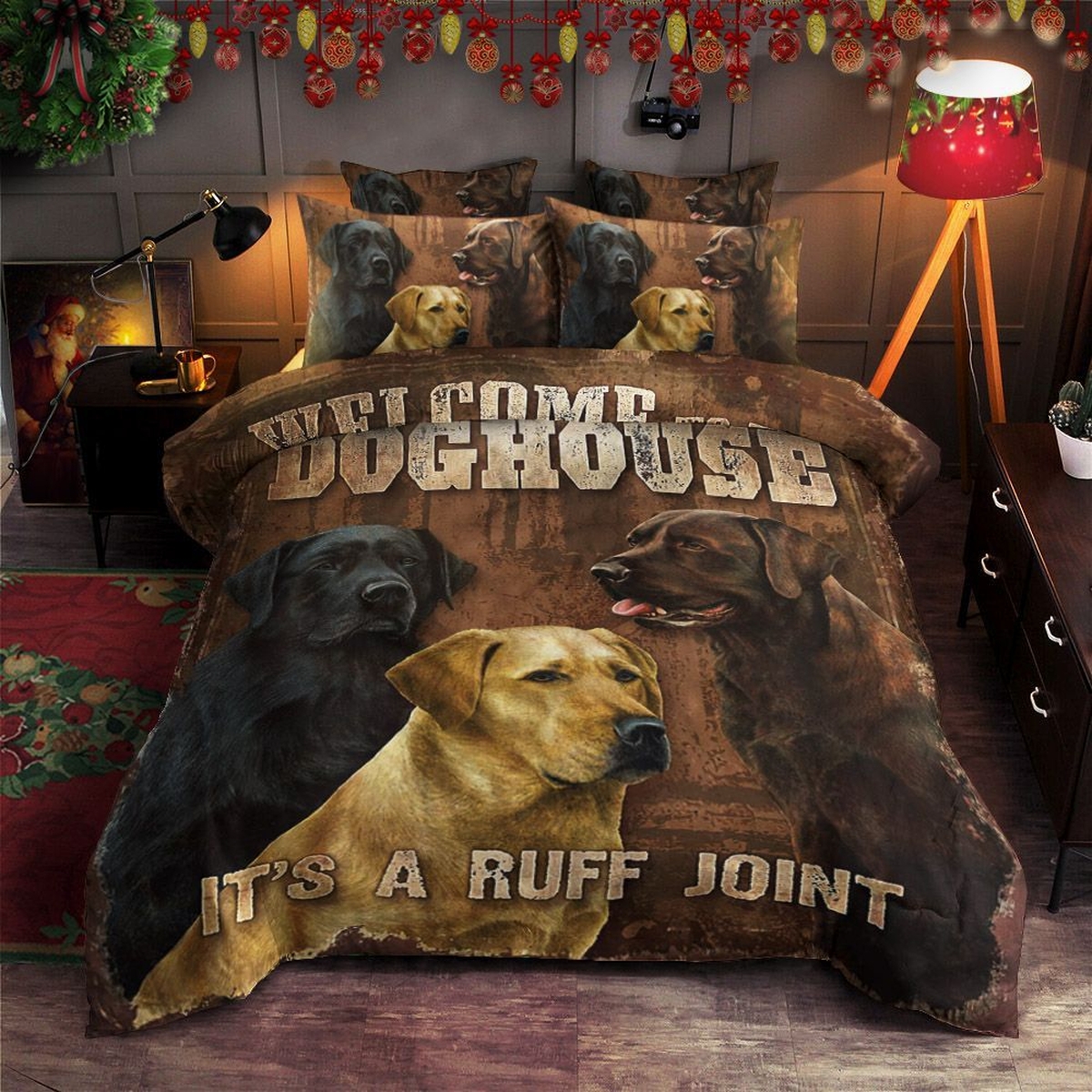 Labrador Retriever It's A Ruff Joint Bed Sheets Spread Comforter Duvet Cover Bedding Set - Unique Anime Apparel for Fans