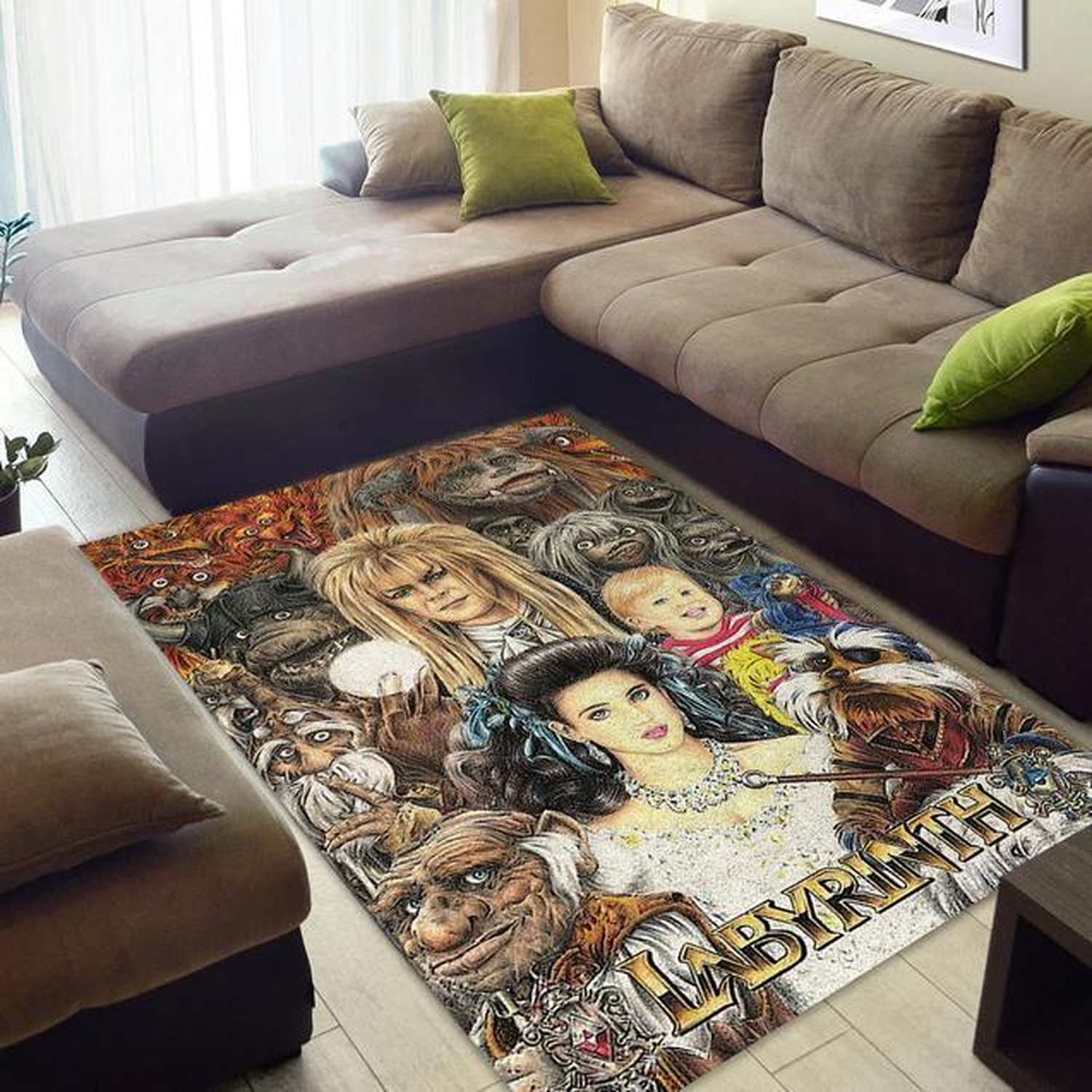 Labyrinth Colored Pencil Print Area Rug - Unique Anime Apparel for Fans
